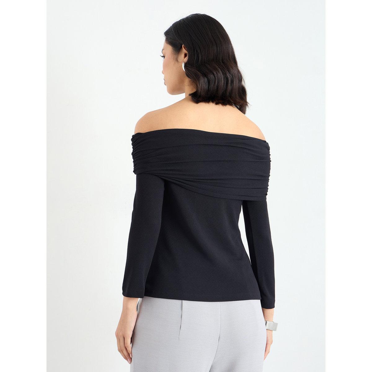 بلوزة محبوكة بتفاصيل كتف واحد-women-clothing-tshirts-image-5