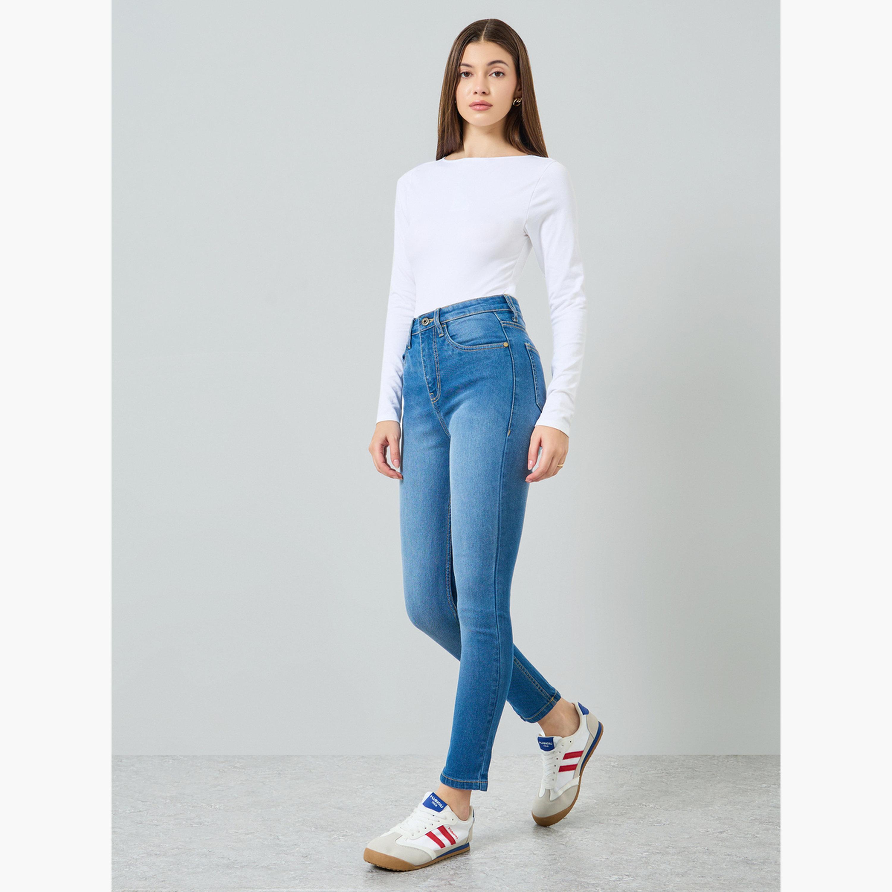 Styli Women Blue High Rise Skinny Jeans-women-clothing-bottoms-jeans-image-2