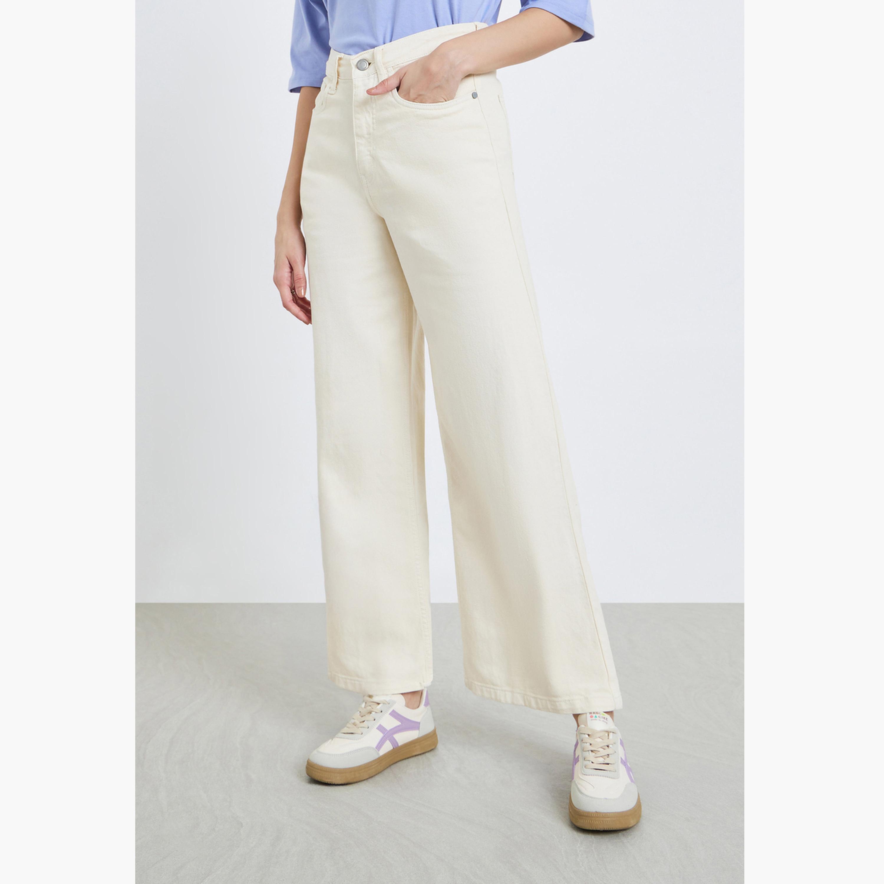 جينز بخصر عالي وقصة واسعة من الأسفل-women-clothing-bottoms-jeans-image-1