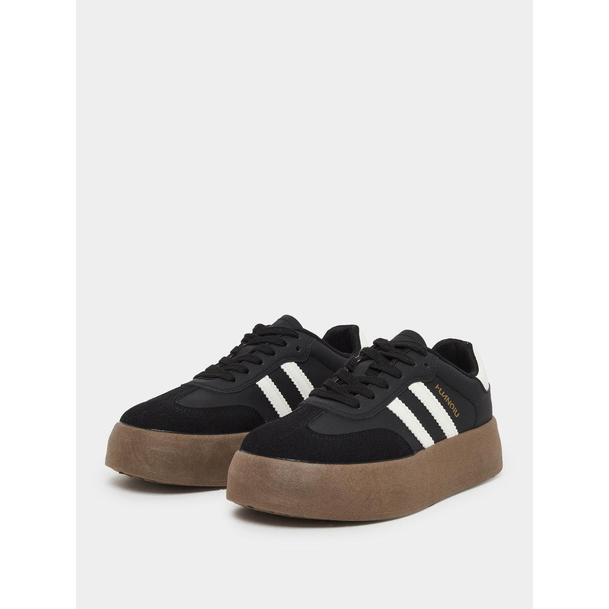 Styli Women Black Platform Sneakers-women-shoes-sneakers-image-3