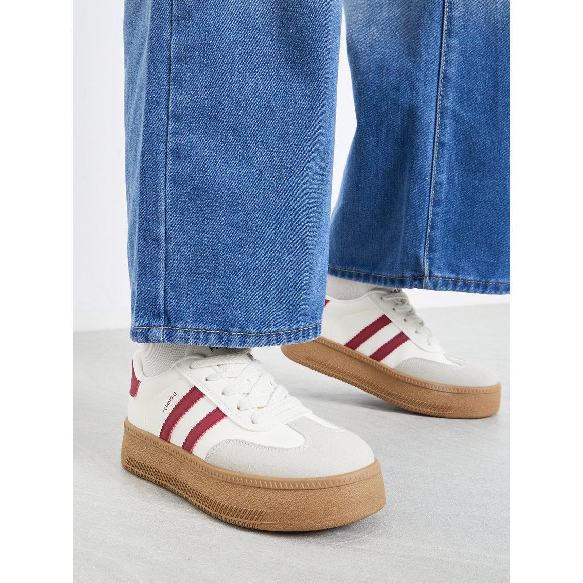 Styli Women Beige Platform Sneakers-women-shoes-sneakers-image-1