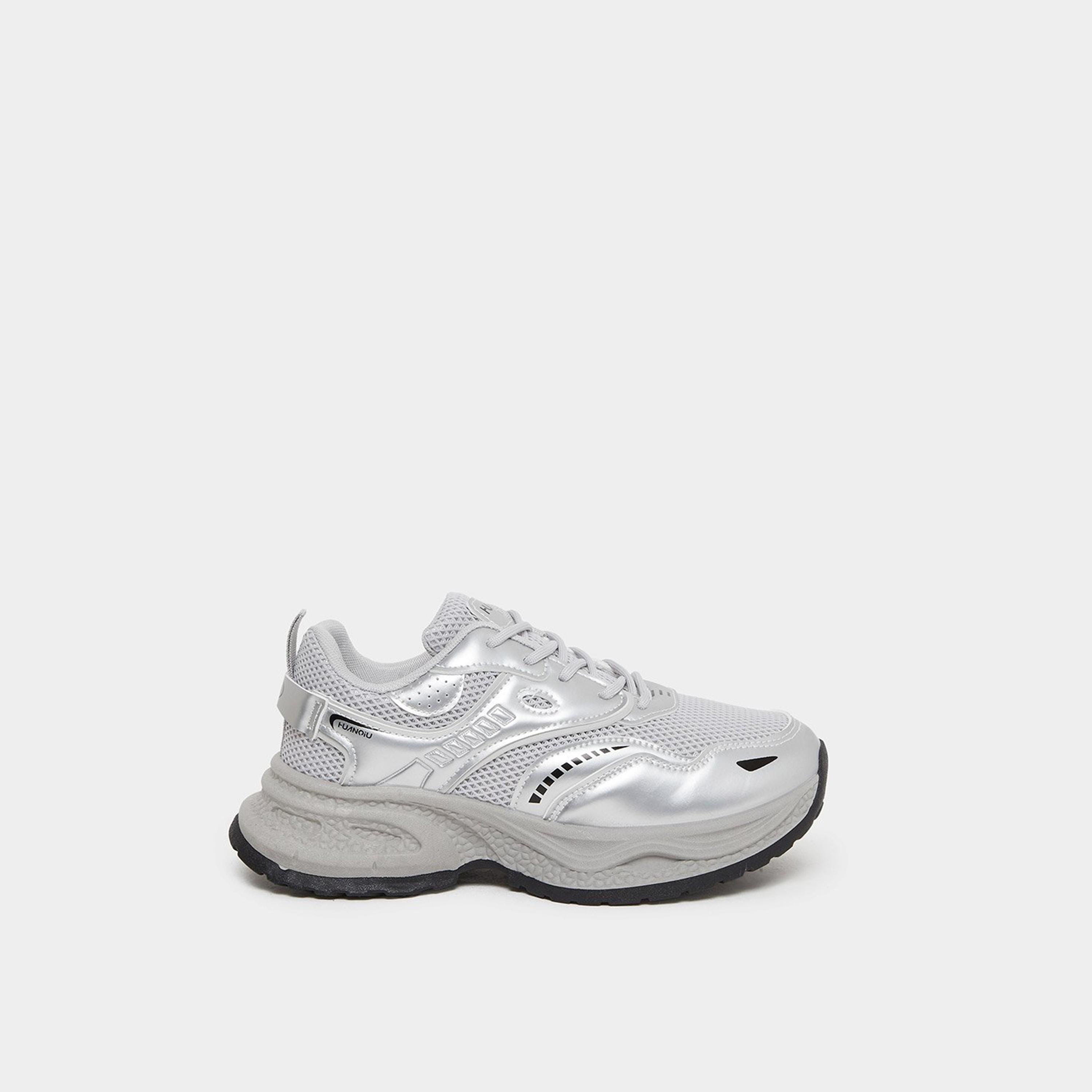 Styli Women Metallic Detail Lace Up Chunky Sole Sneakers-women-shoes-sneakers-image-3