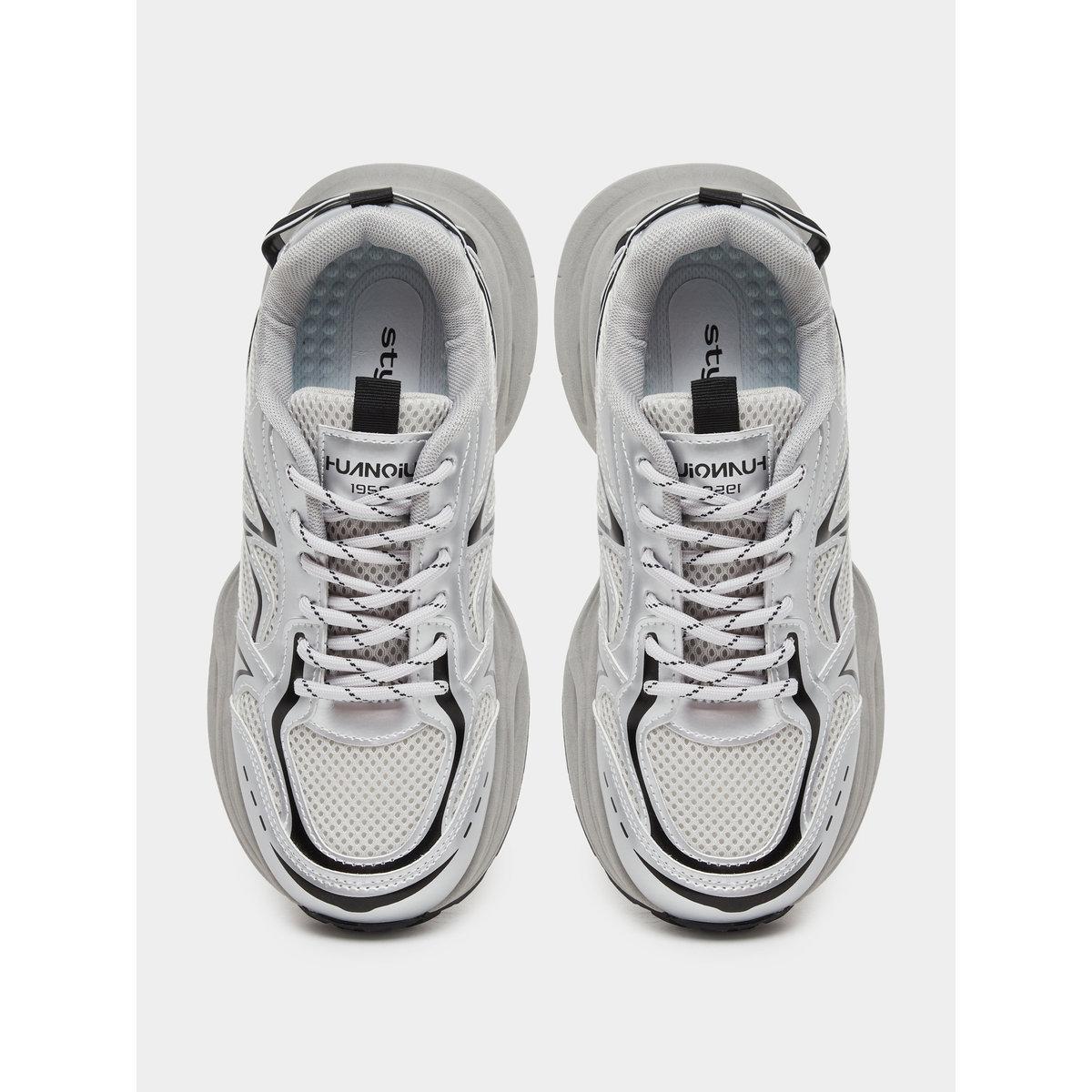 Styli Women Grey Metallic Chunky Sneakers-women-shoes-sneakers-image-5