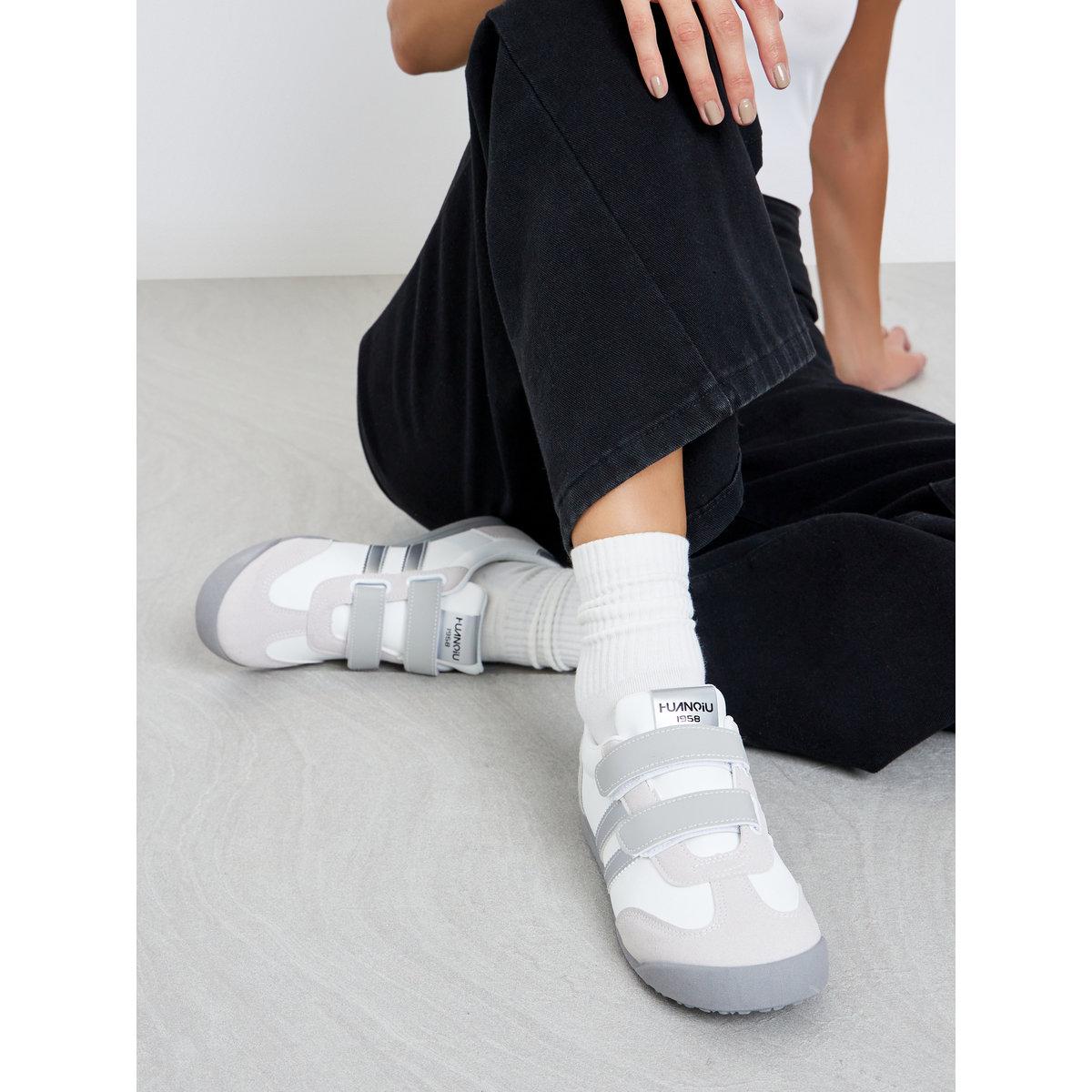 Styli Women Silver Stripe Velcro Sneakers-women-shoes-sneakers-image-1