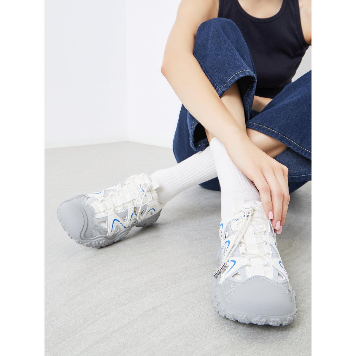 Styli Women Textured Sole Toggle Lace Sneakers-women-shoes-sneakers-image-1