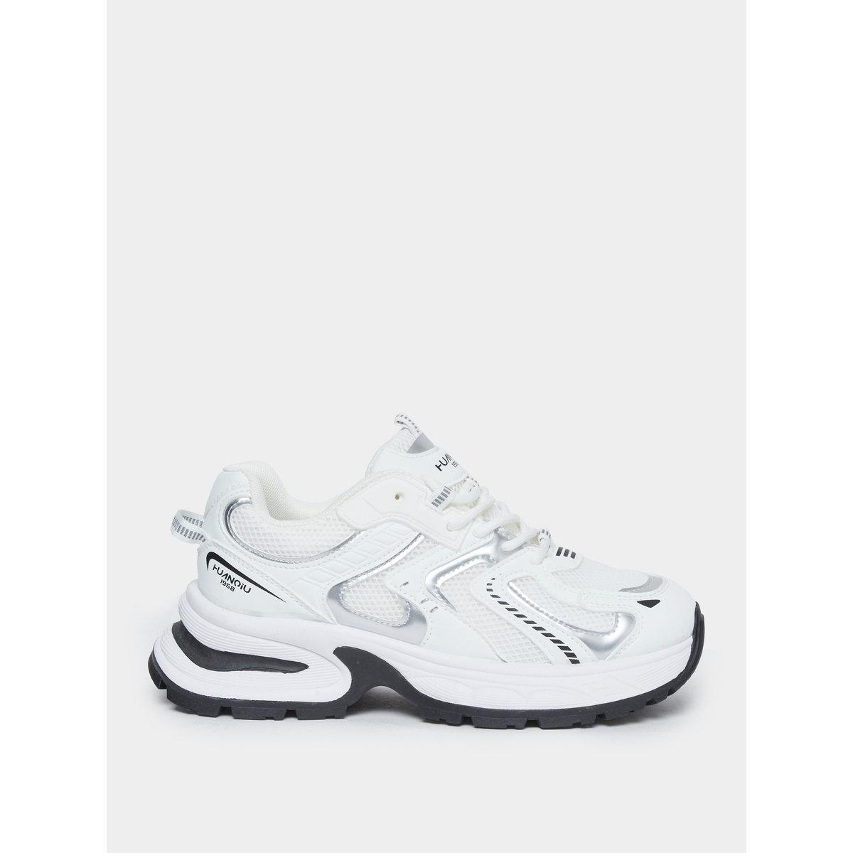 Styli Women White Metallic Chunky Sneakers-women-shoes-sneakers-image-1