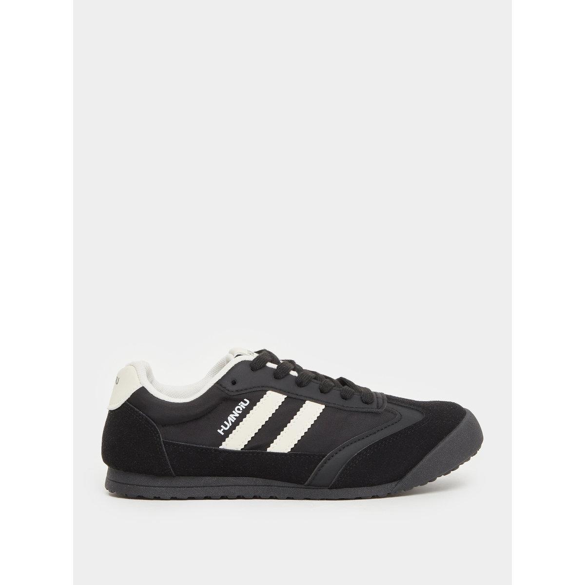 Styli Women Contrast Striped Lace Up Sneakers-women-shoes-sneakers-image-2