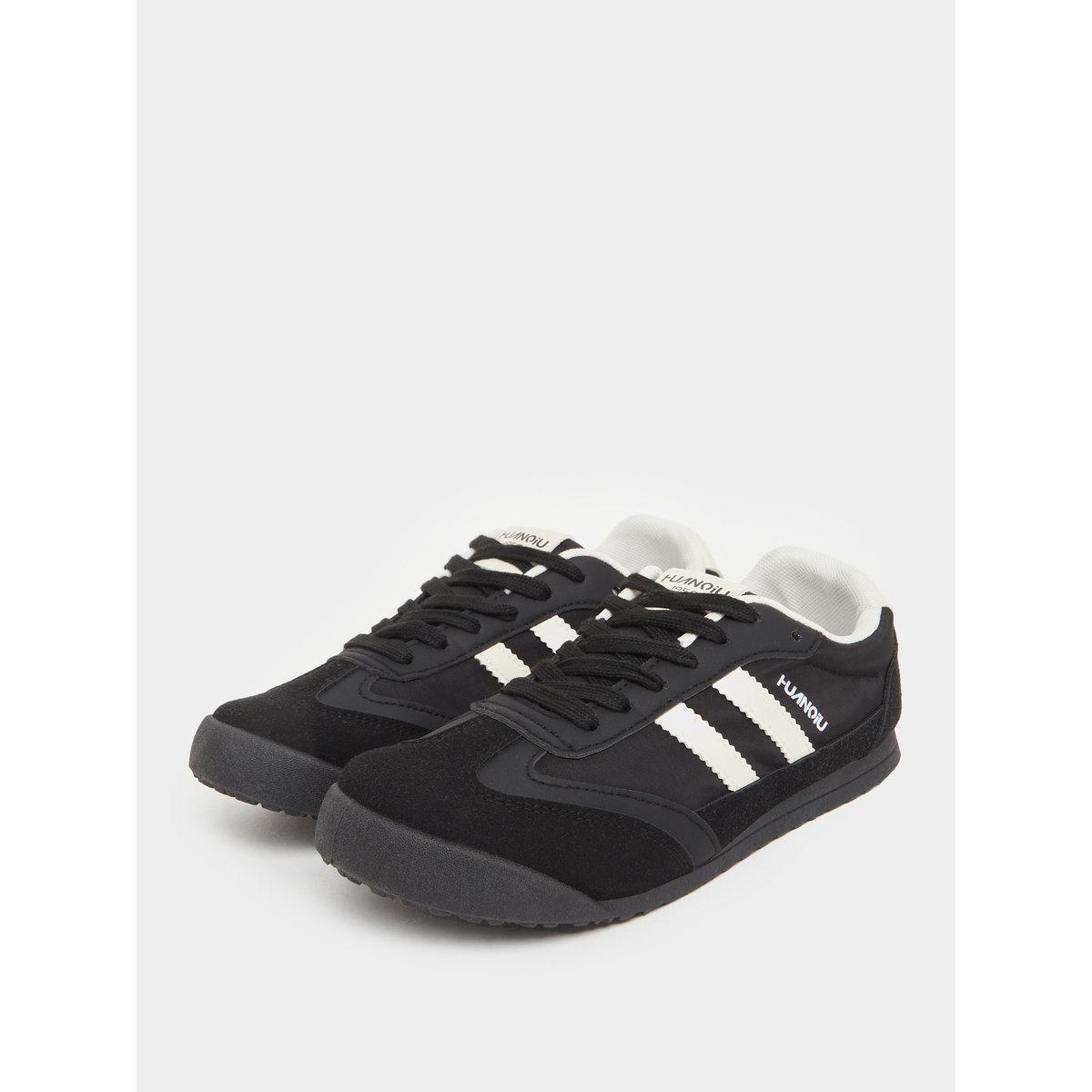 Styli Women Contrast Striped Lace Up Sneakers-women-shoes-sneakers-image-3