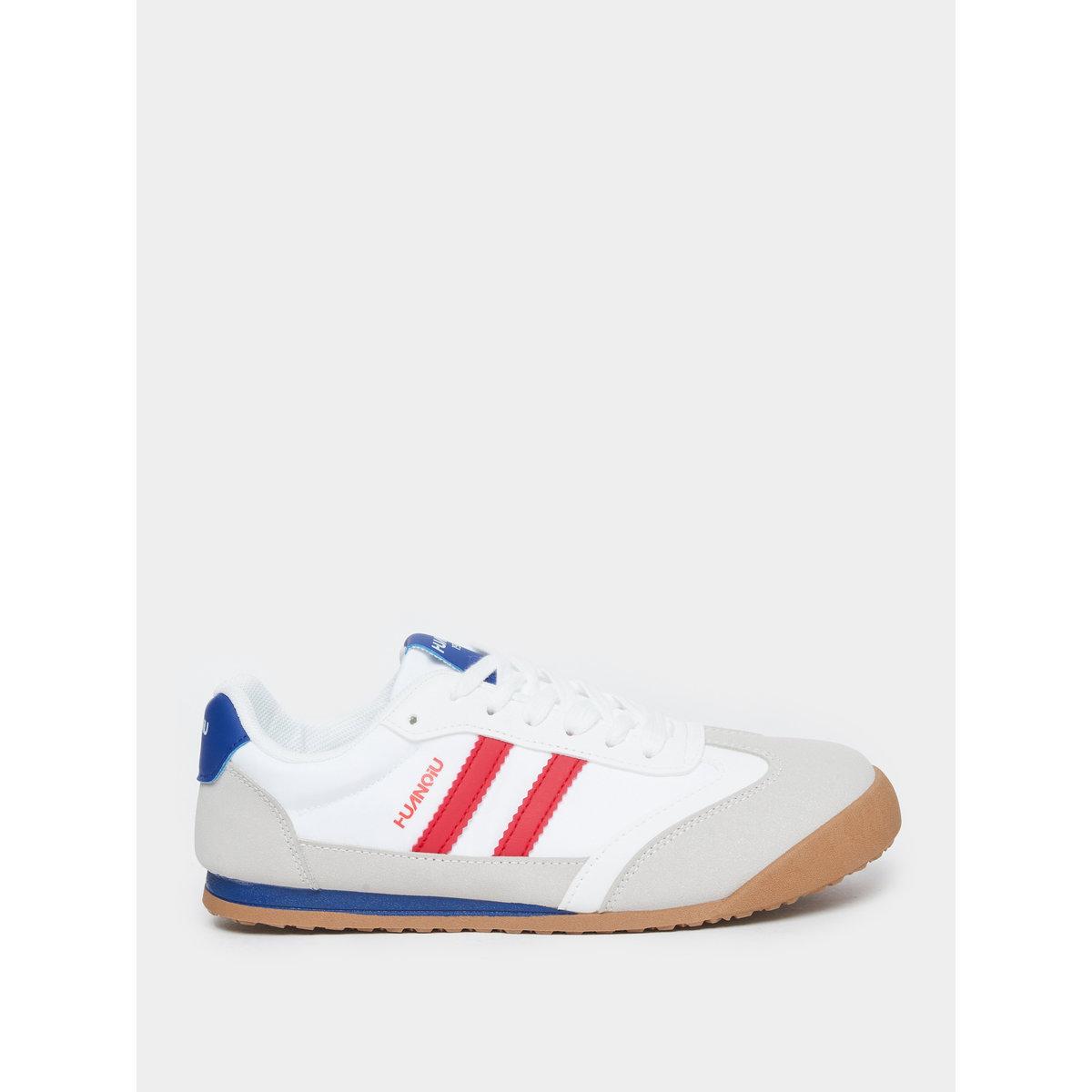Styli Contrast Striped Lace Up Sneakers-women-shoes-sneakers-image-2