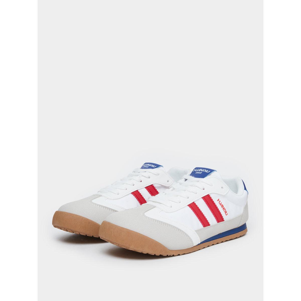 Styli Contrast Striped Lace Up Sneakers-women-shoes-sneakers-image-3