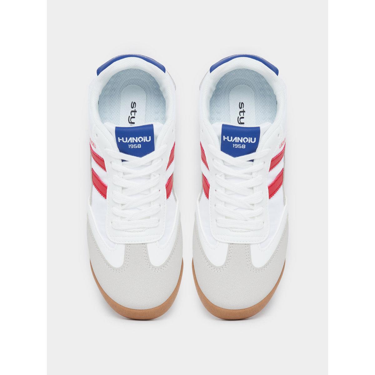 Styli Contrast Striped Lace Up Sneakers-women-shoes-sneakers-image-6