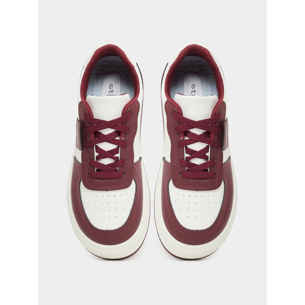 Styli Women Burgundy Contrast Panel Sneakers-women-shoes-sneakers-image-6