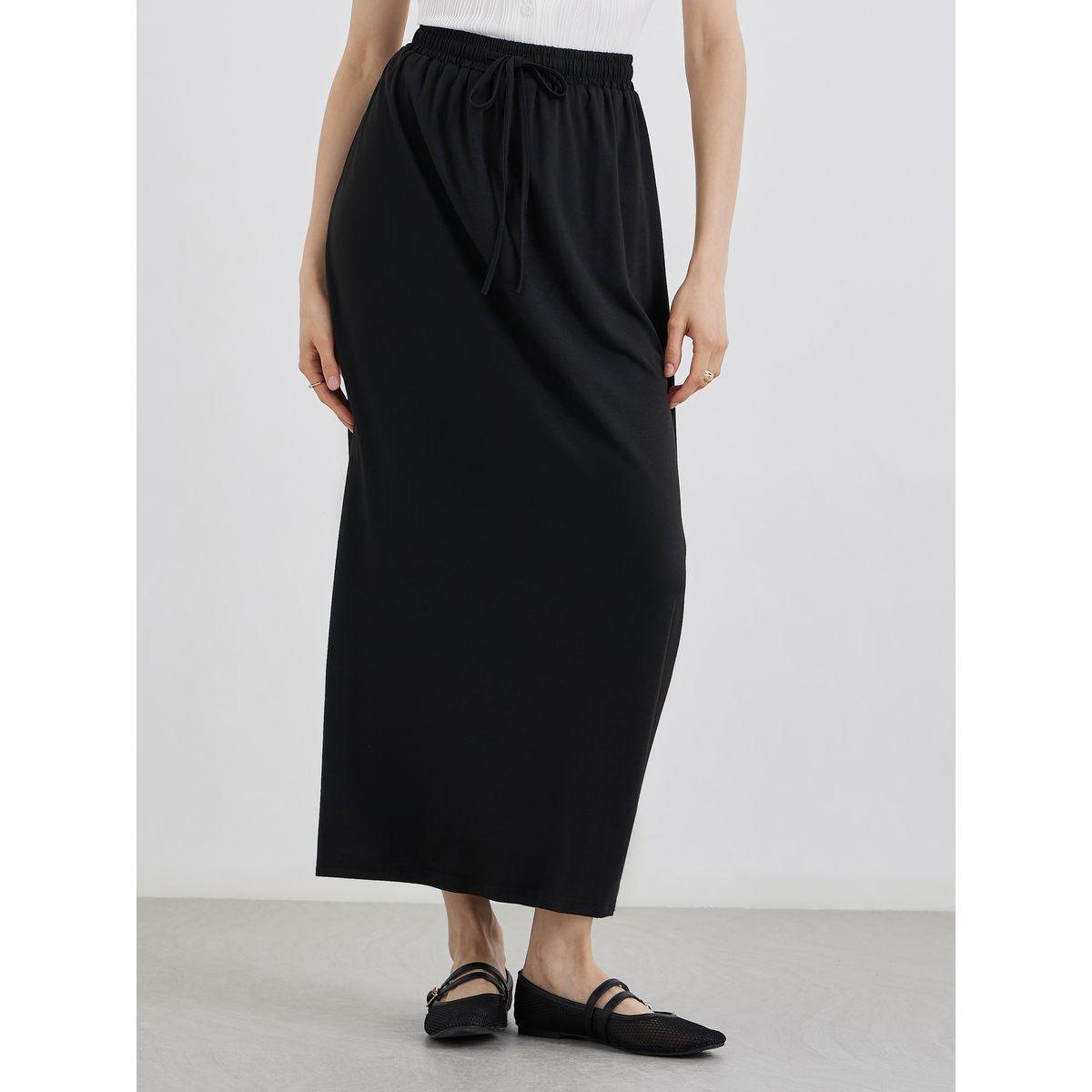 Styli Solid A-Line Maxi Skirt-women-clothing-bottoms-skirts-image-2
