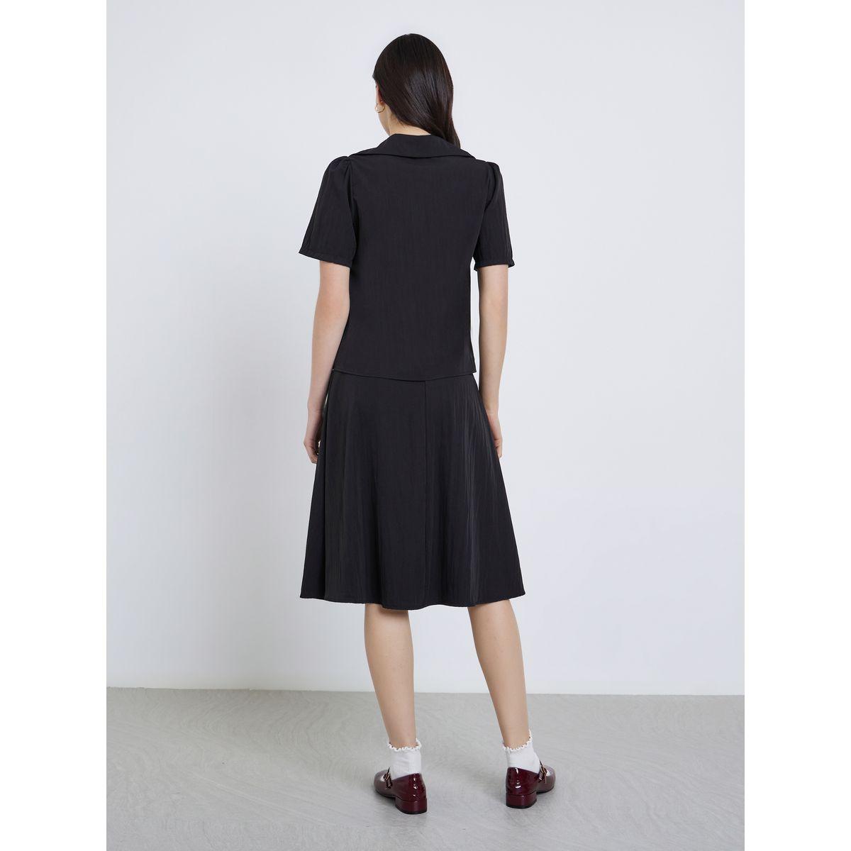 Styli Women Solid Collared Shirt and Skirts Co-Ords-women-clothing-coordsets-image-5