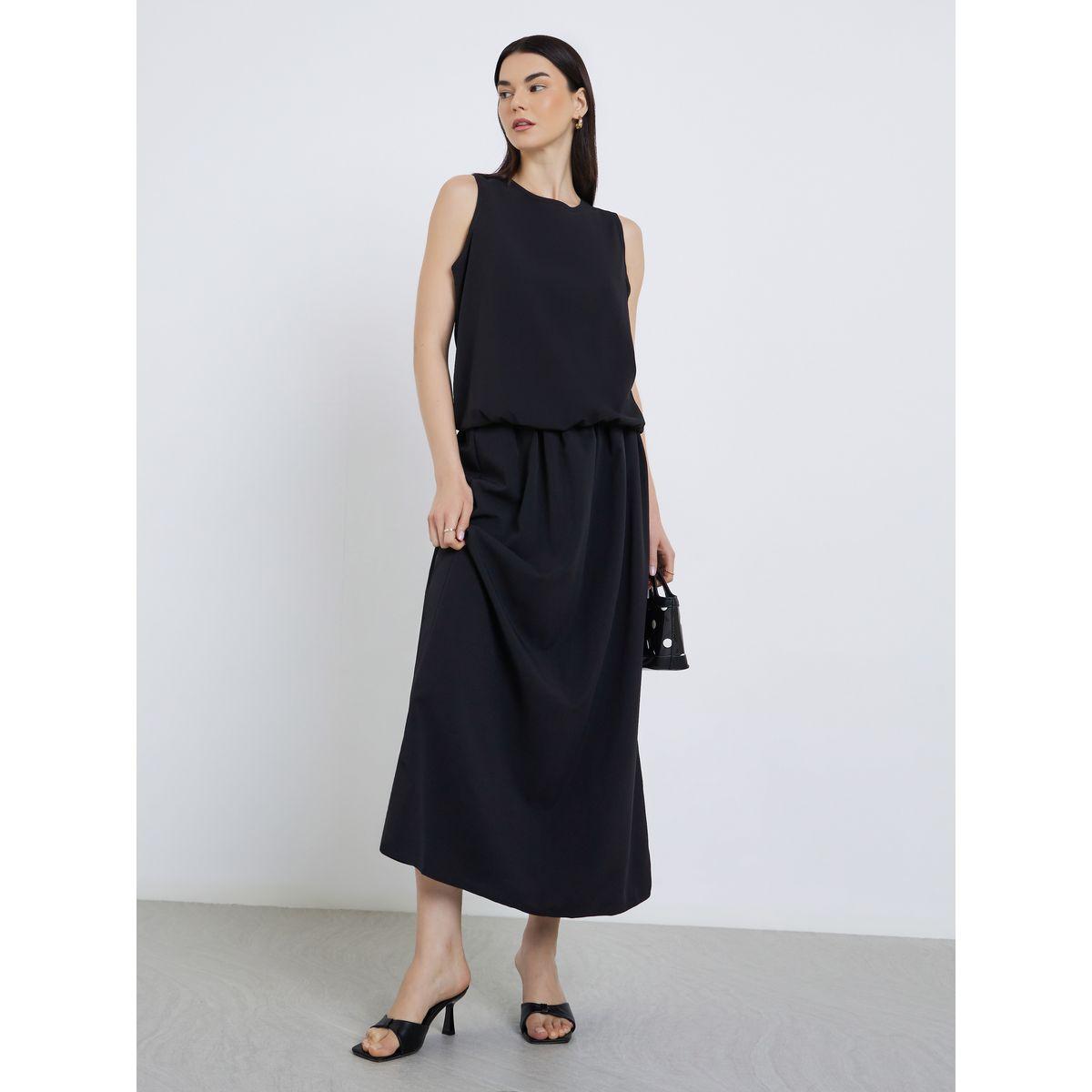 طقم منسق من تنورة وبلوزة سادة-women-clothing-coordsets-image-1