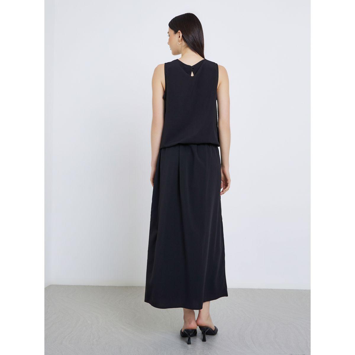 Styli Women Black Solid Top and Skirts Co-Ords-women-clothing-coordsets-image-4