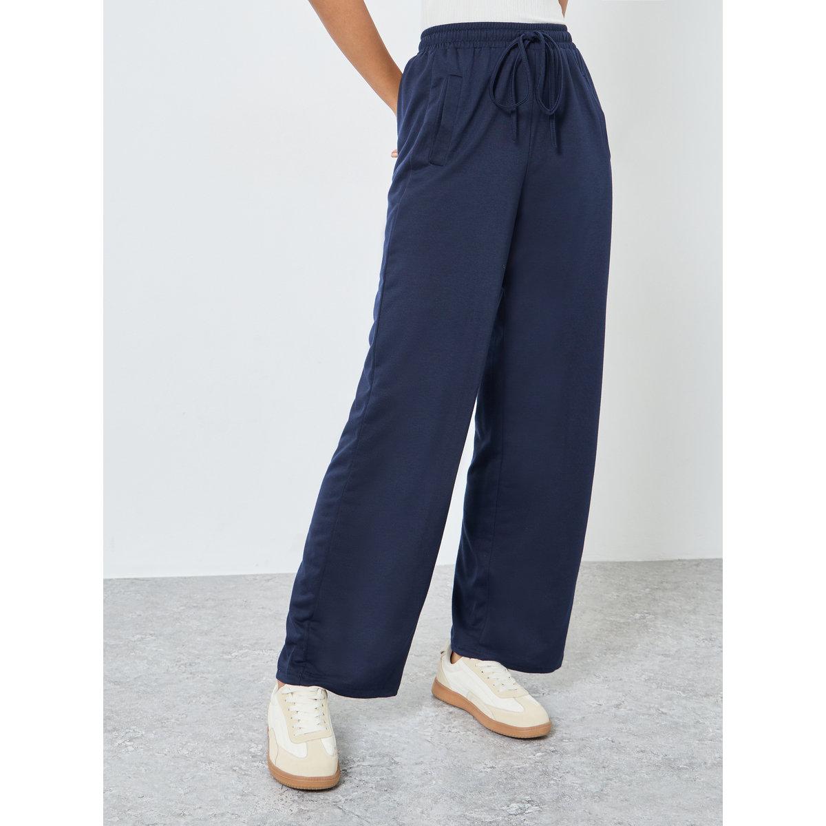 Styli Women Dark Blue Straight Leg Joggers-women-clothing-bottoms-joggers-image-3