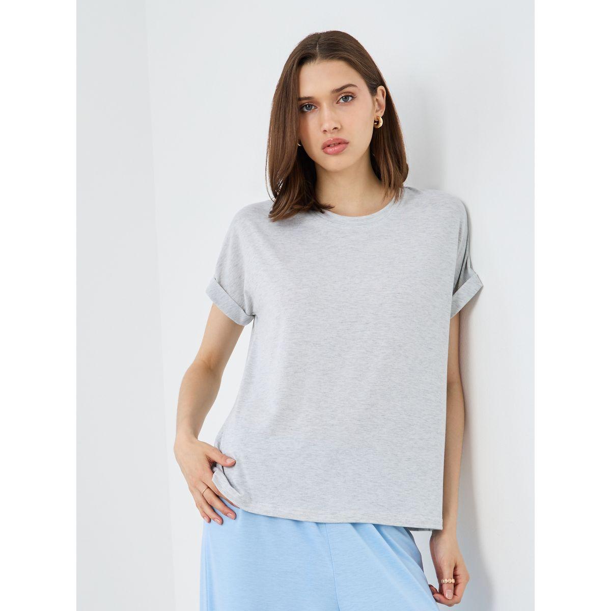 تيشيرت سادة بقصة عادية-women-clothing-tshirts-image-1