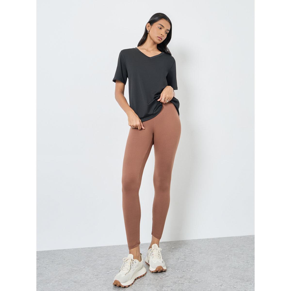 Styli Solid V-Neck Regular Fit T-Shirt-women-clothing-tshirts-image-2