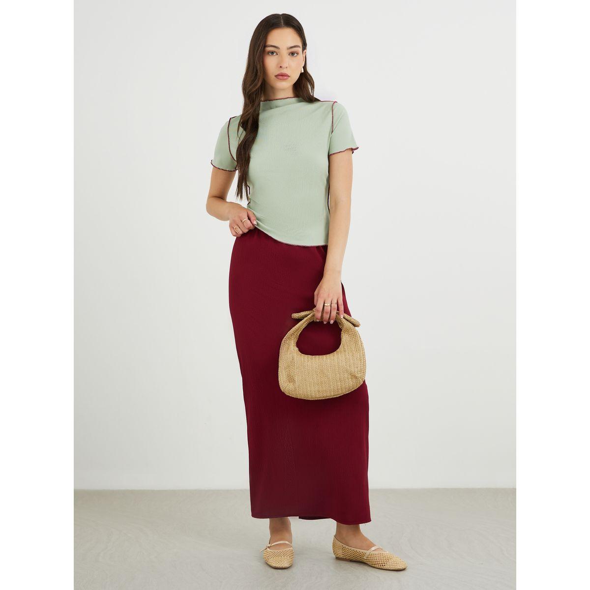 Styli Textured Shift Maxi Skirt-women-clothing-bottoms-skirts-image-1