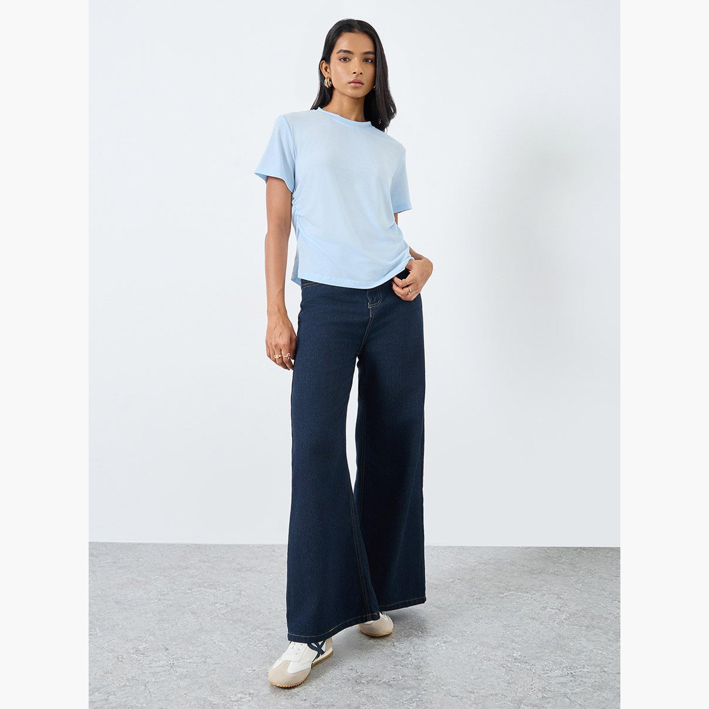 Take Two Women Side Gathered Detail Regular Fit T-Shirt-women-clothing-tshirts-image-2