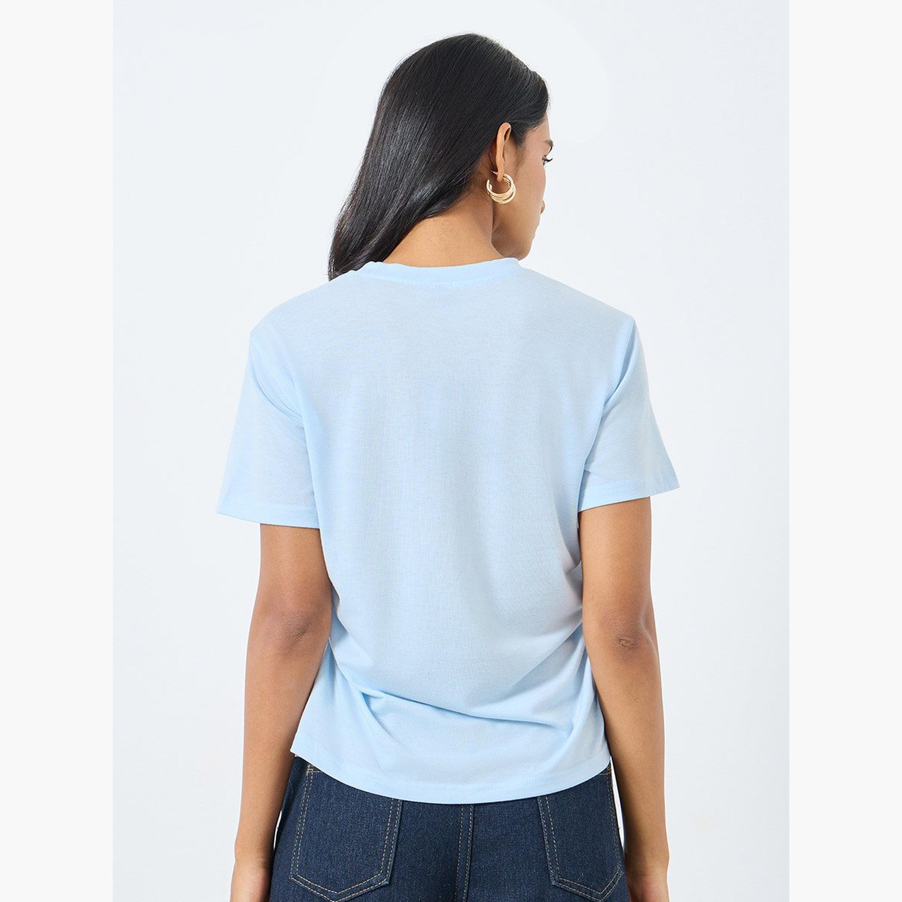 Take Two Women Side Gathered Detail Regular Fit T-Shirt-women-clothing-tshirts-image-4