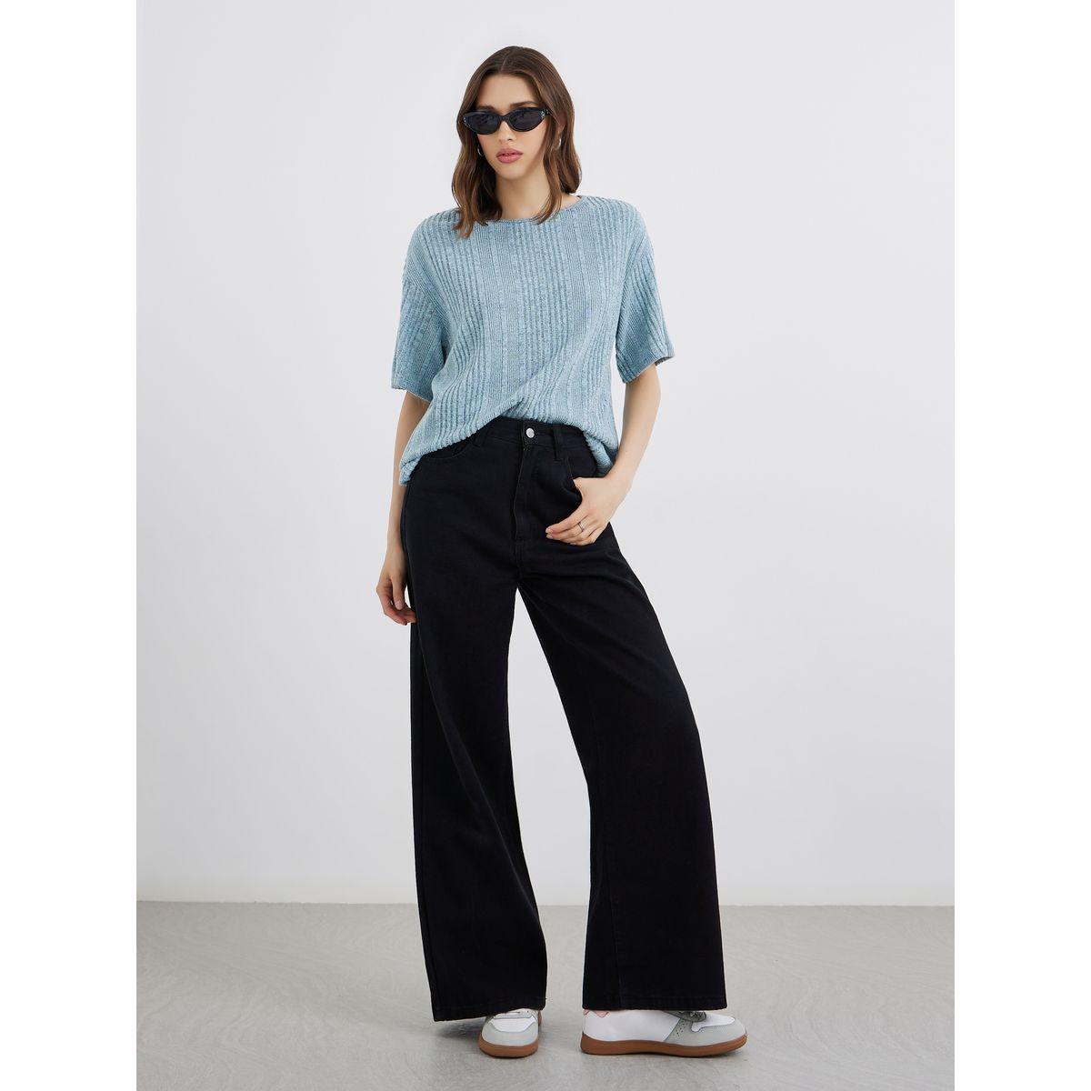 تيشيرت محبوك فضفاض-women-clothing-tshirts-image-2
