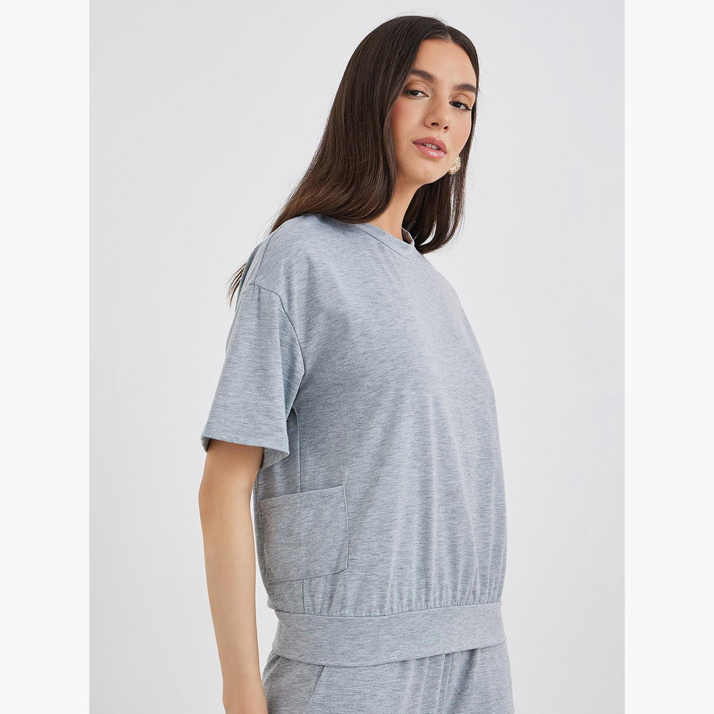 Take Two Women Solid T-Shirt and Relaxed Fit Pants Co-Ords-women-clothing-coordsets-image-2