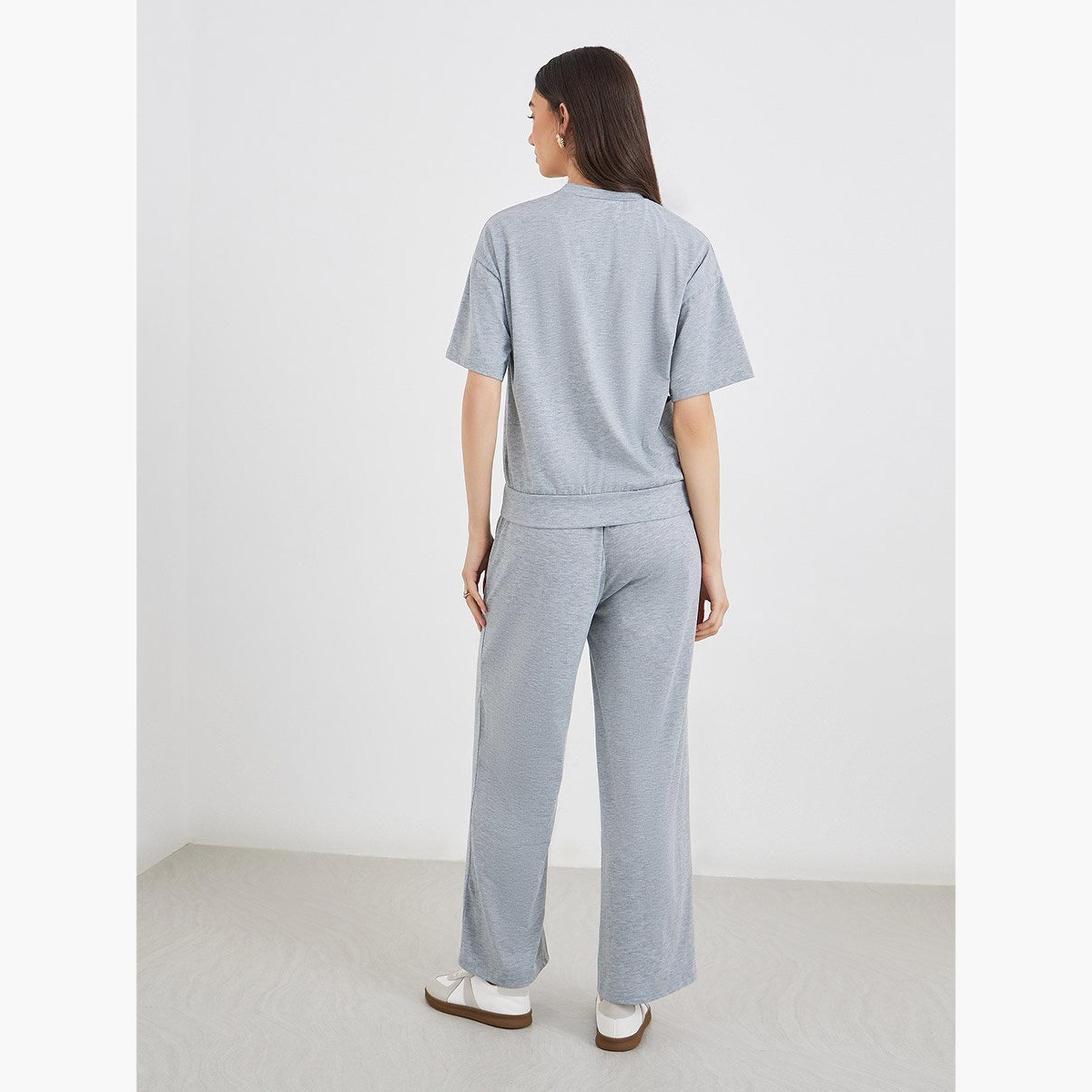 Take Two Women Solid T-Shirt and Relaxed Fit Pants Co-Ords-women-clothing-coordsets-image-5