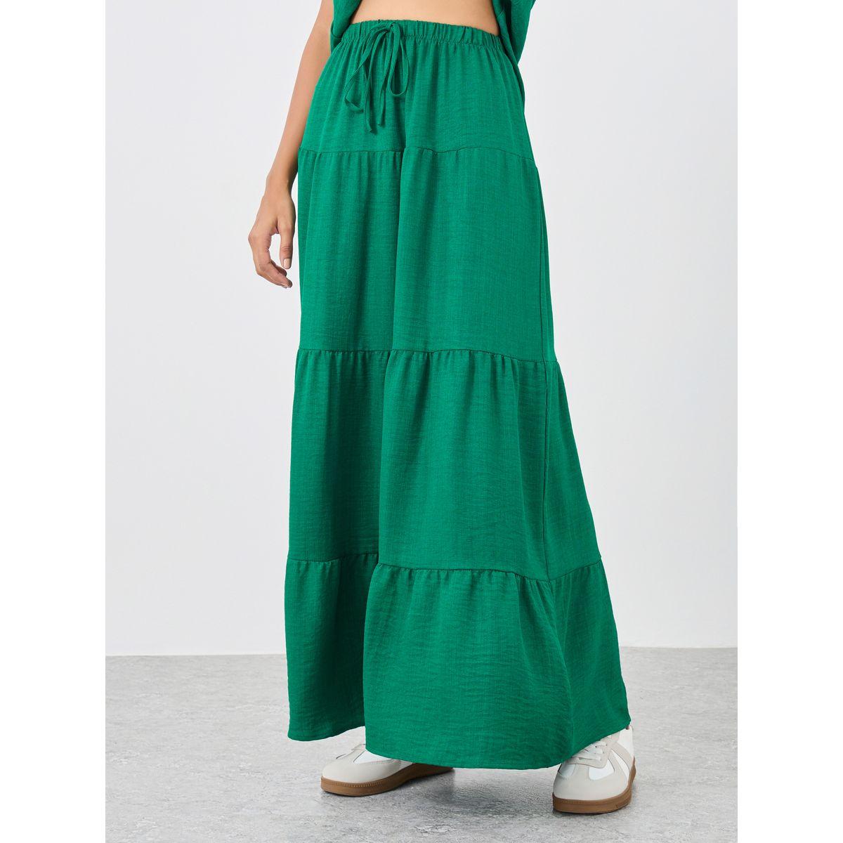 Styli Solid Top and Tiered Maxi Skirts Co-Ords-women-clothing-coordsets-image-4