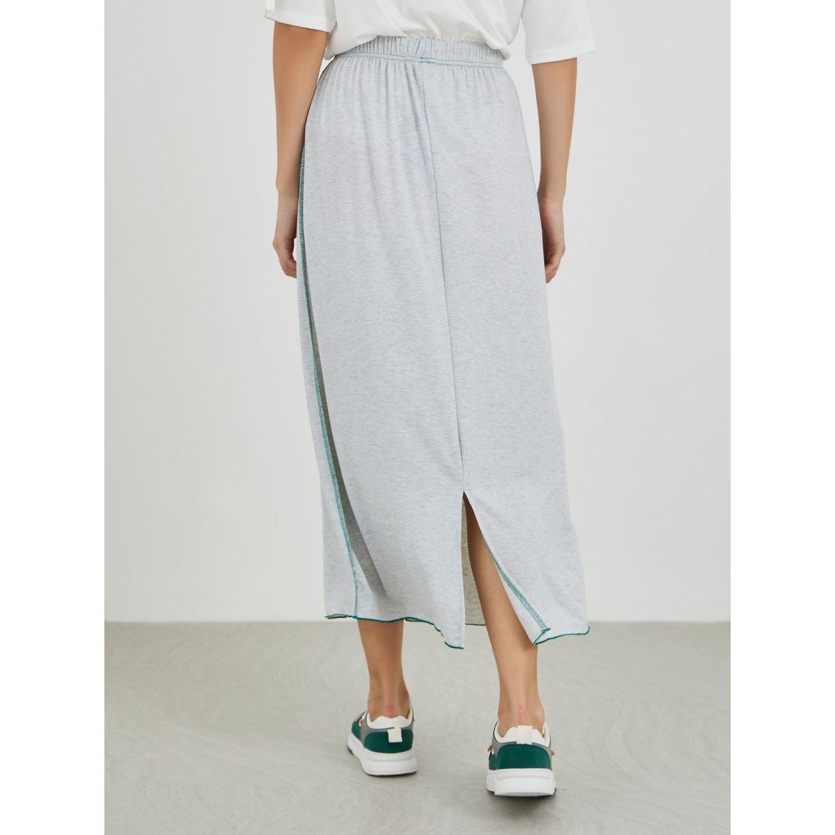 Styli Contrast Side Stitch Midi Skirt with Drawstring-women-clothing-bottoms-skirts-image-4