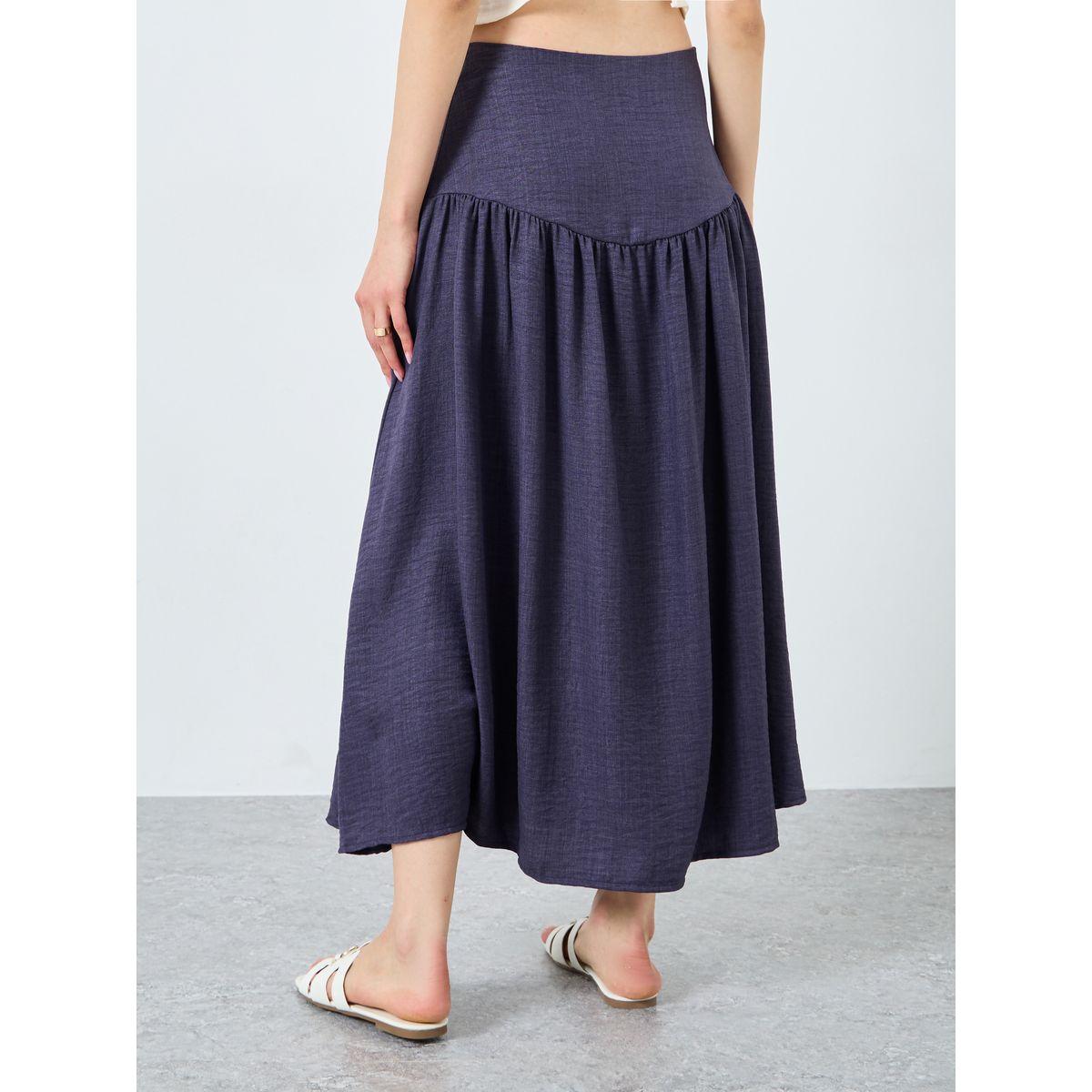 Styli Purple Button-Decorated A-Line Maxi Skirt-women-clothing-bottoms-skirts-image-4