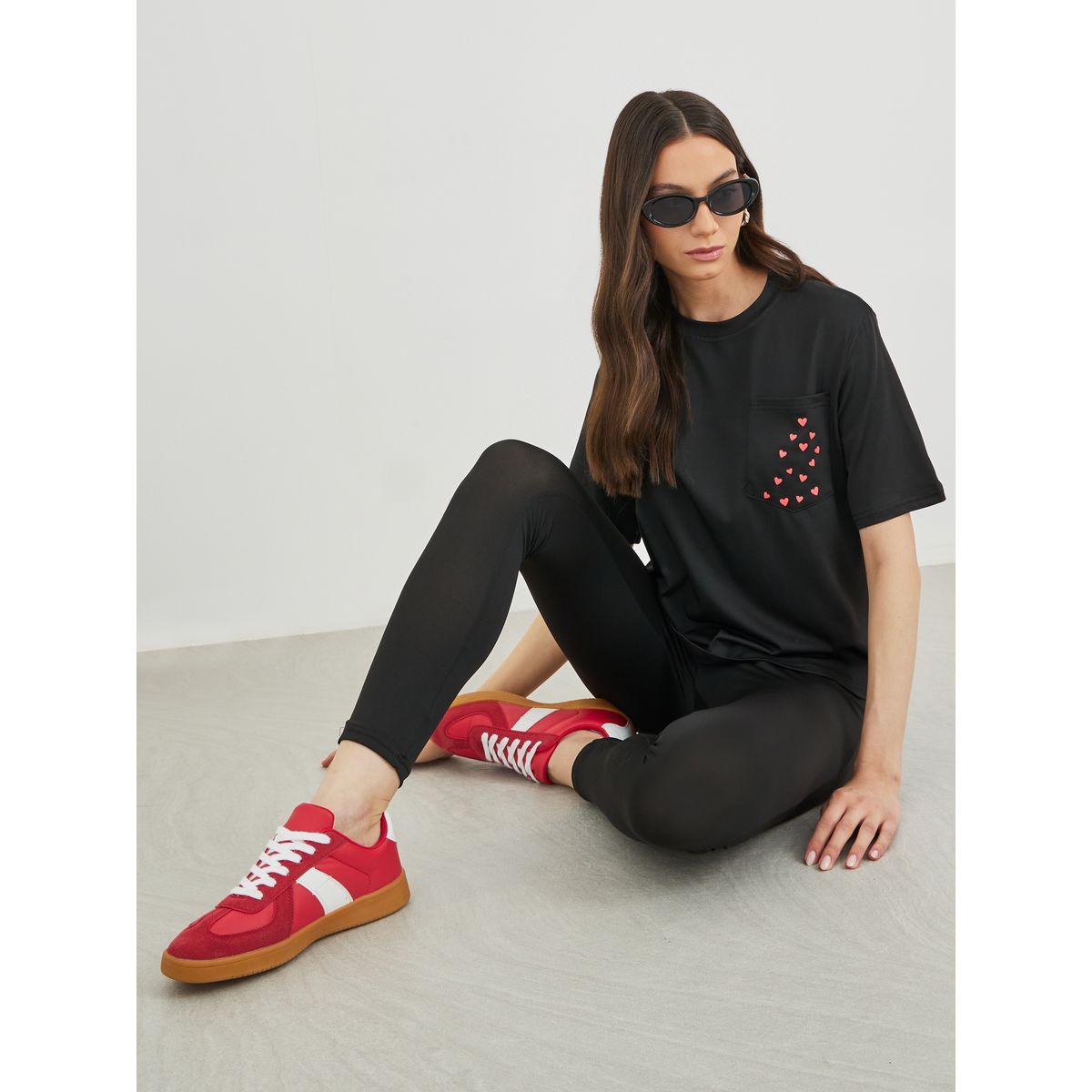 Styli Printed Pocket Detail T-Shirt and Leggings Co-Ords-women-clothing-coordsets-image-1
