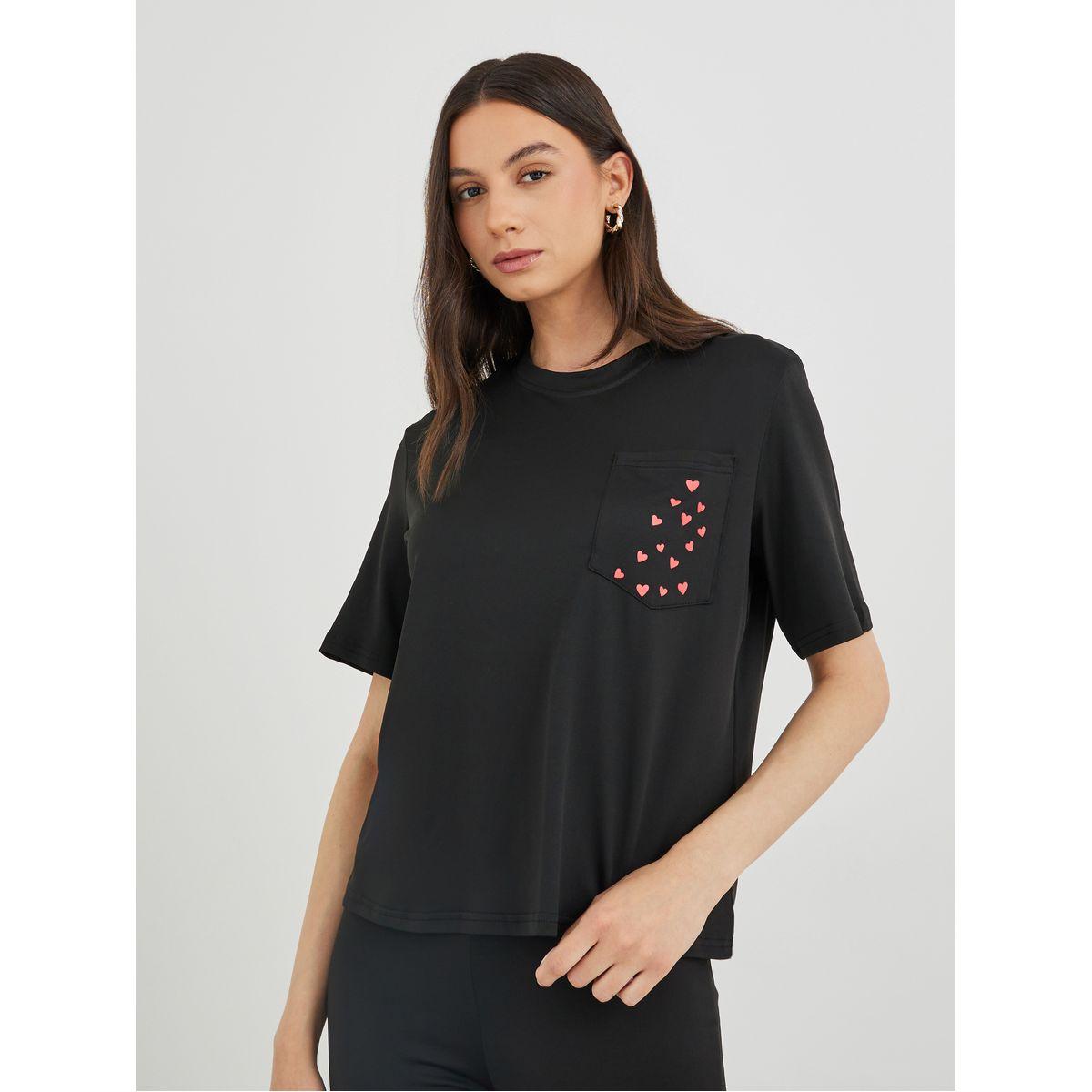 Styli Printed Pocket Detail T-Shirt and Leggings Co-Ords-women-clothing-coordsets-image-3
