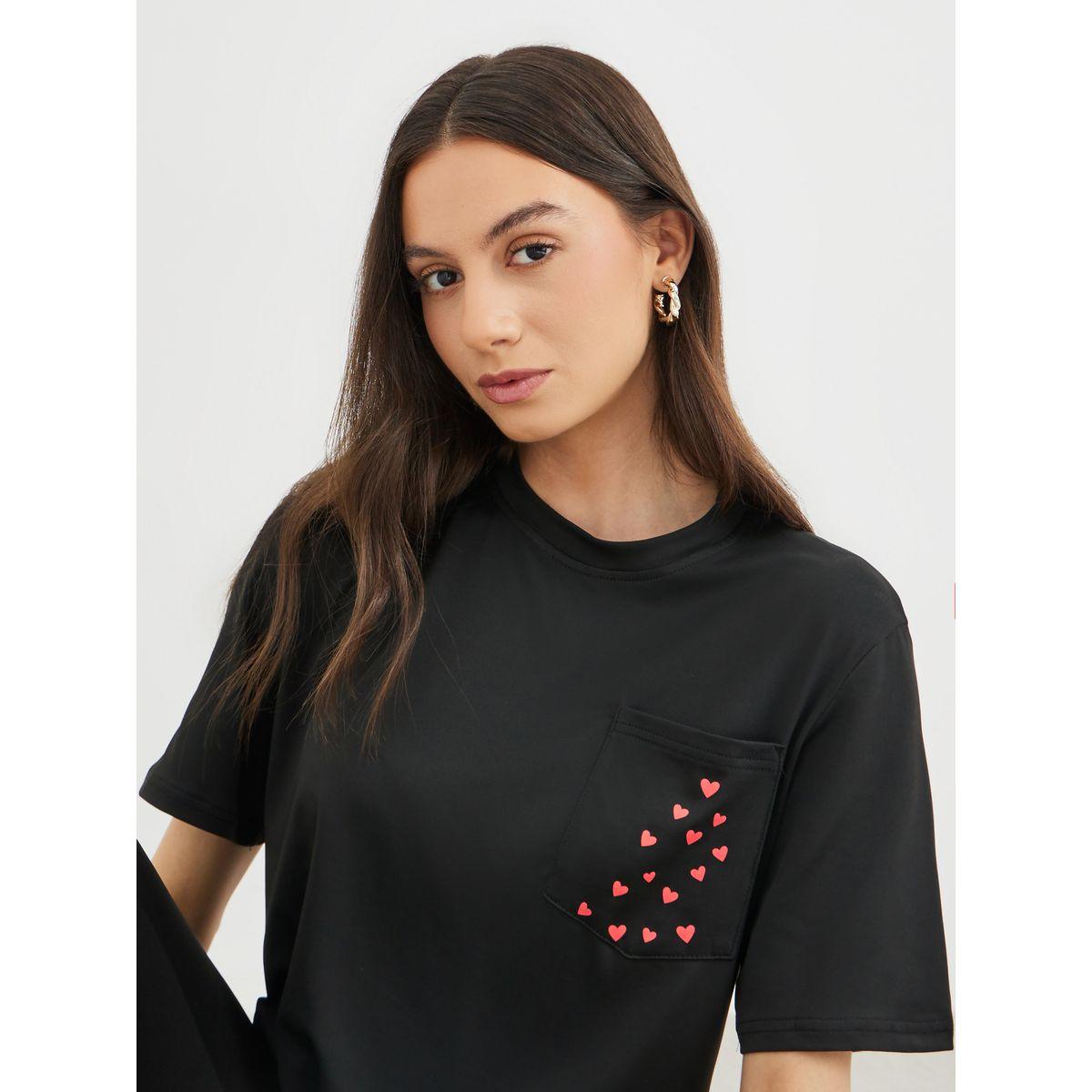 Styli Printed Pocket Detail T-Shirt and Leggings Co-Ords-women-clothing-coordsets-image-4