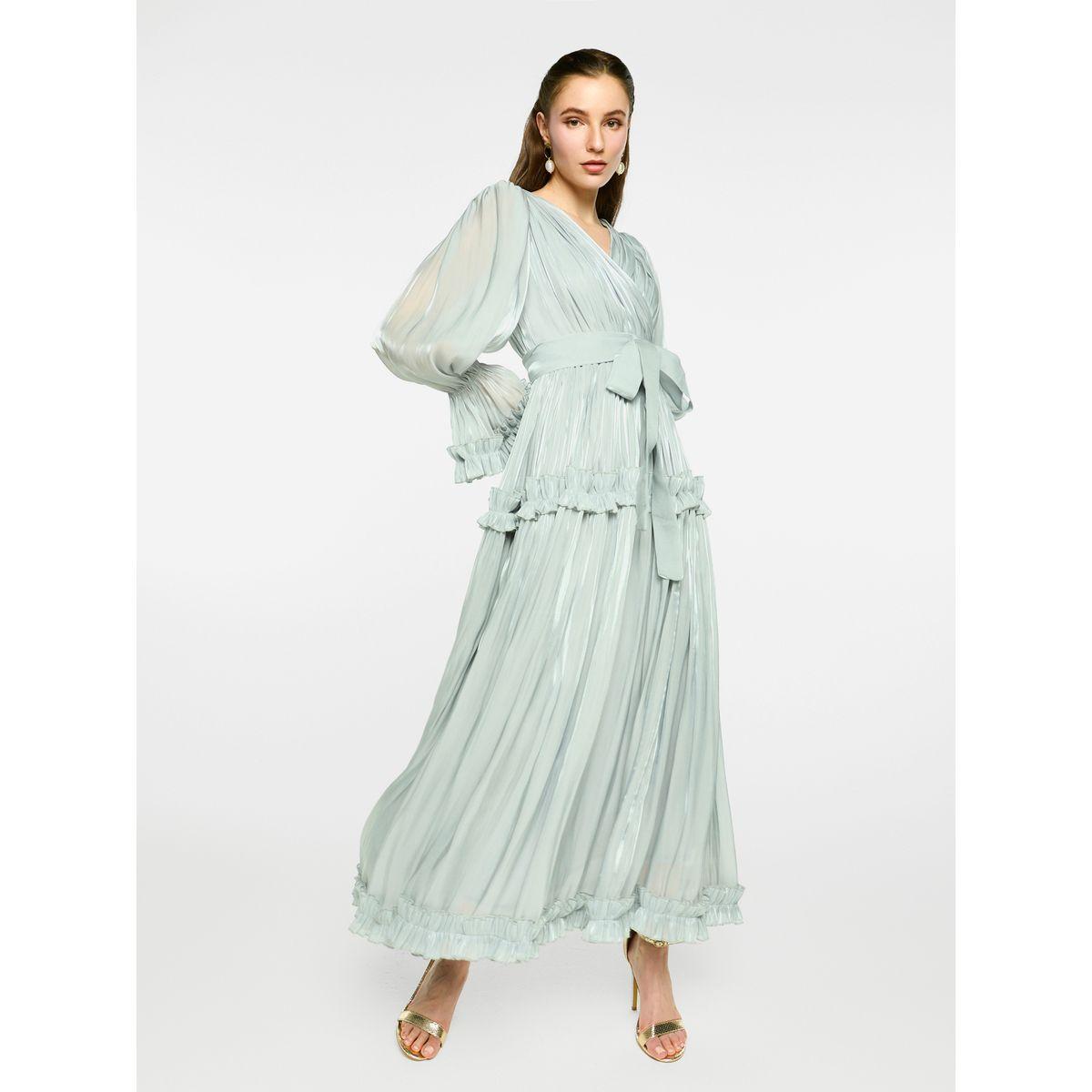 House of Moda Organza Ruffle Trim Pleated Maxi Dress-women-clothing-dresses-image-6