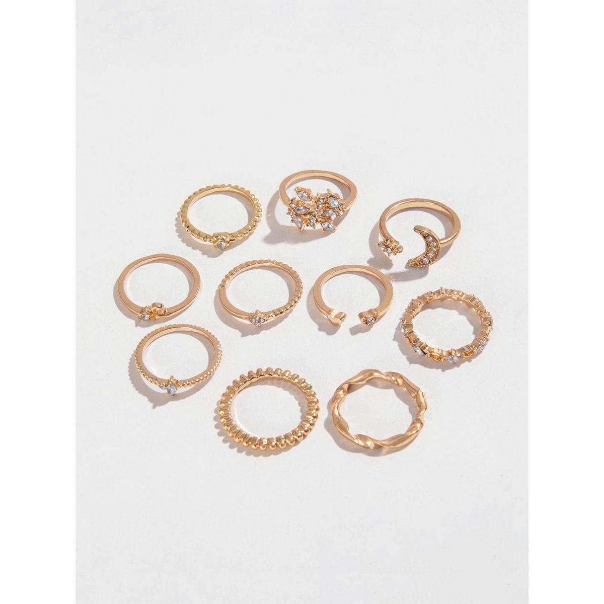 مجموعة من 10 خواتم يد كاجوال-women-watchesandjewellery-jewellery-rings-image-1