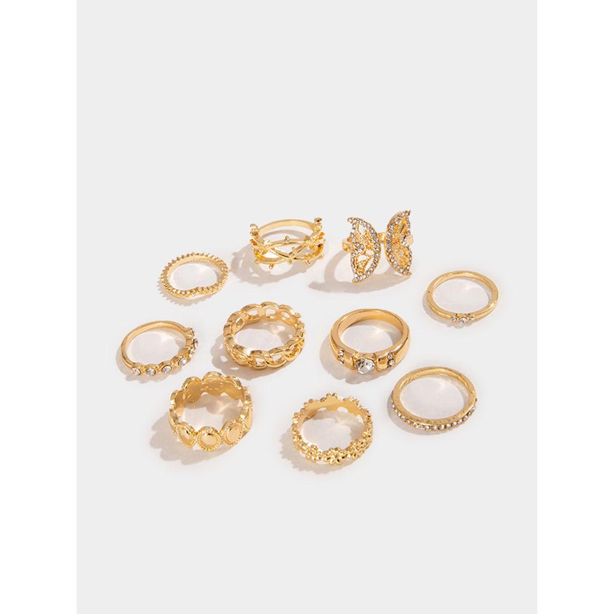 مجموعة من 10 خواتم يد كاجوال-women-watchesandjewellery-jewellery-rings-image-1