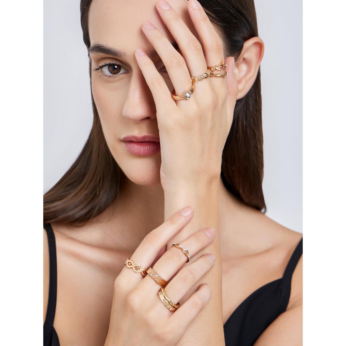 Styli Set of 9 - Textured Rings-women-watchesandjewellery-jewellery-rings-image-1