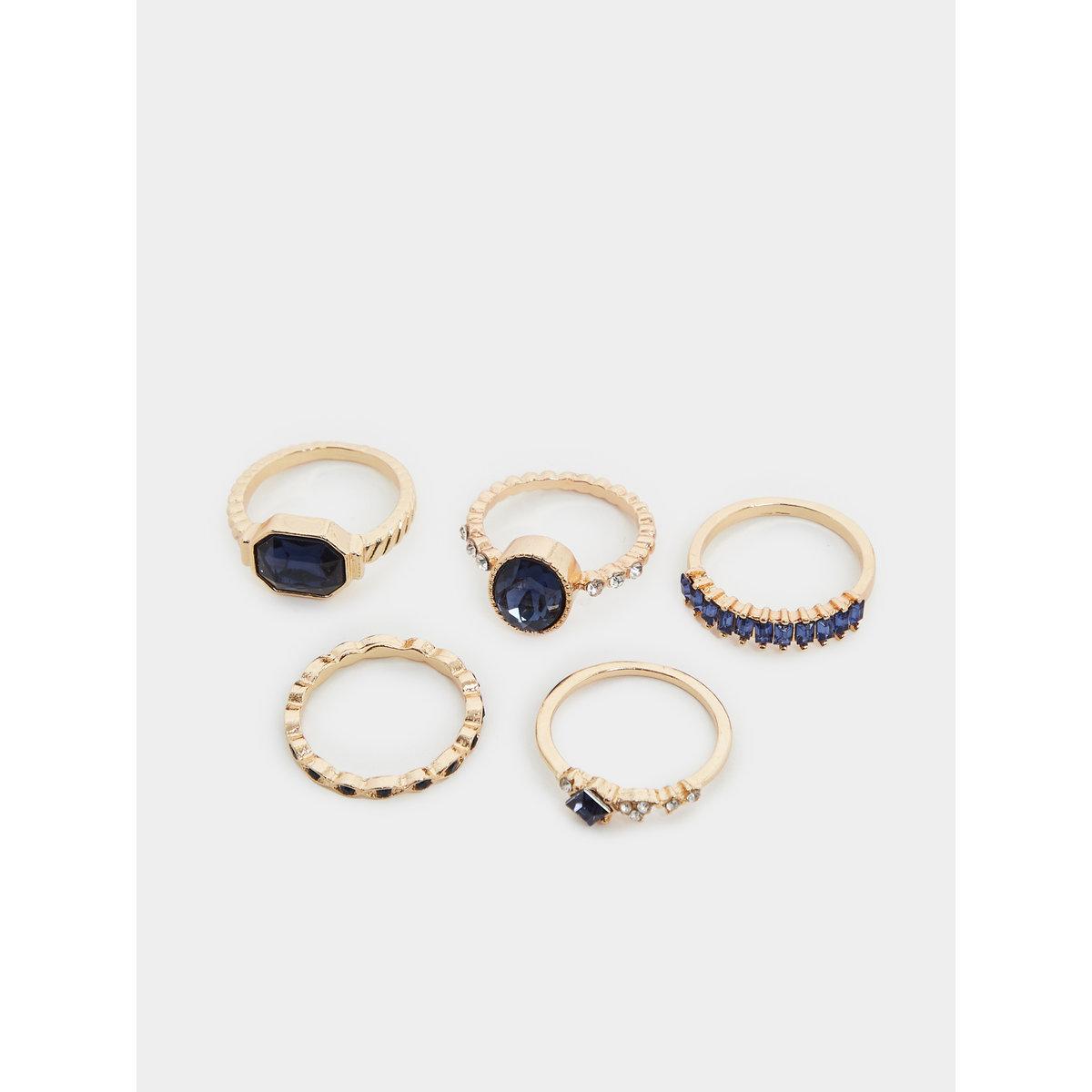 Styli Set of 5 - Embellished Rings-women-watchesandjewellery-jewellery-rings-image-1