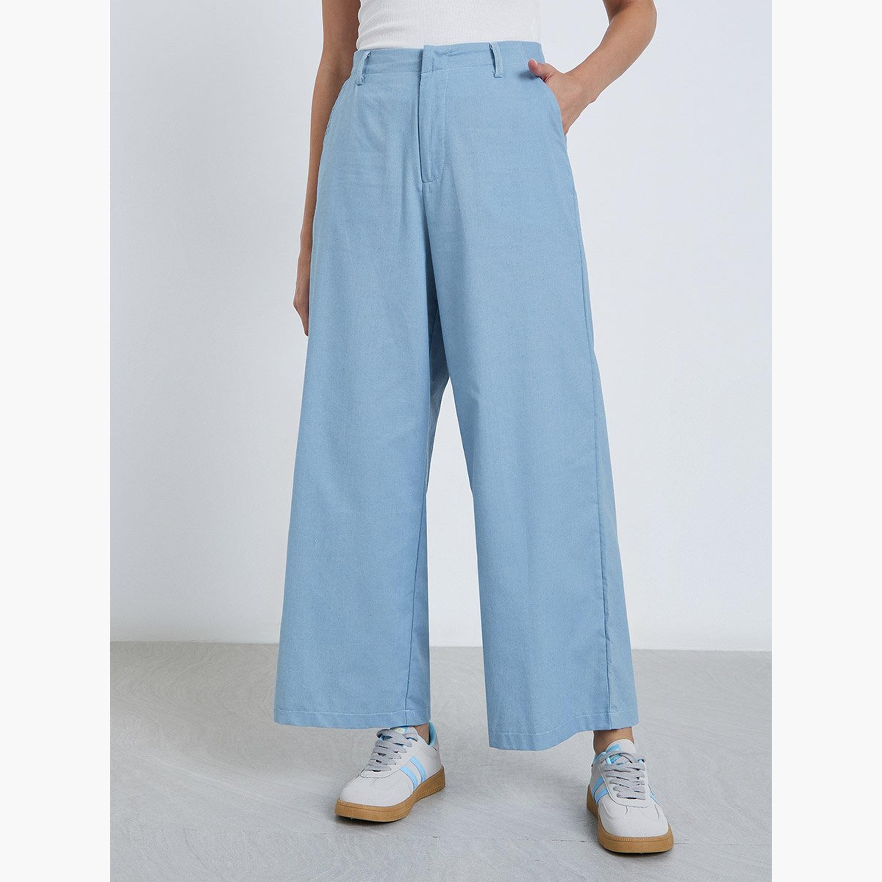 ستايلي - بنطال جينز للنساء واسع الساق وخصر مرتفع-women-clothing-bottoms-jeans-image-1
