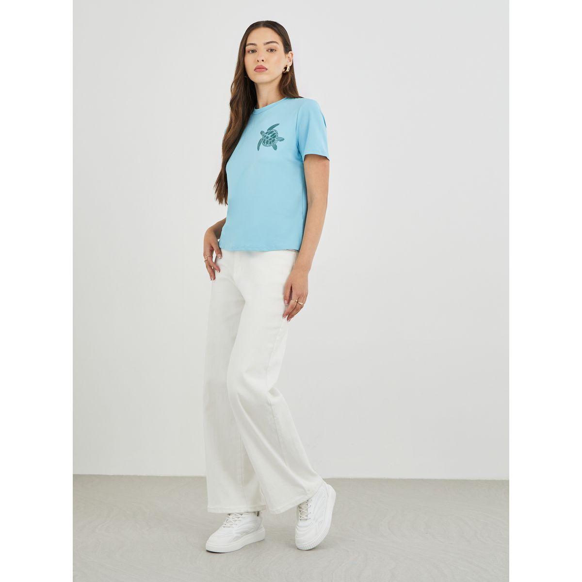 تيشيرت بطبعة جرافيك وأكمام قصيرة-women-clothing-tshirts-image-2