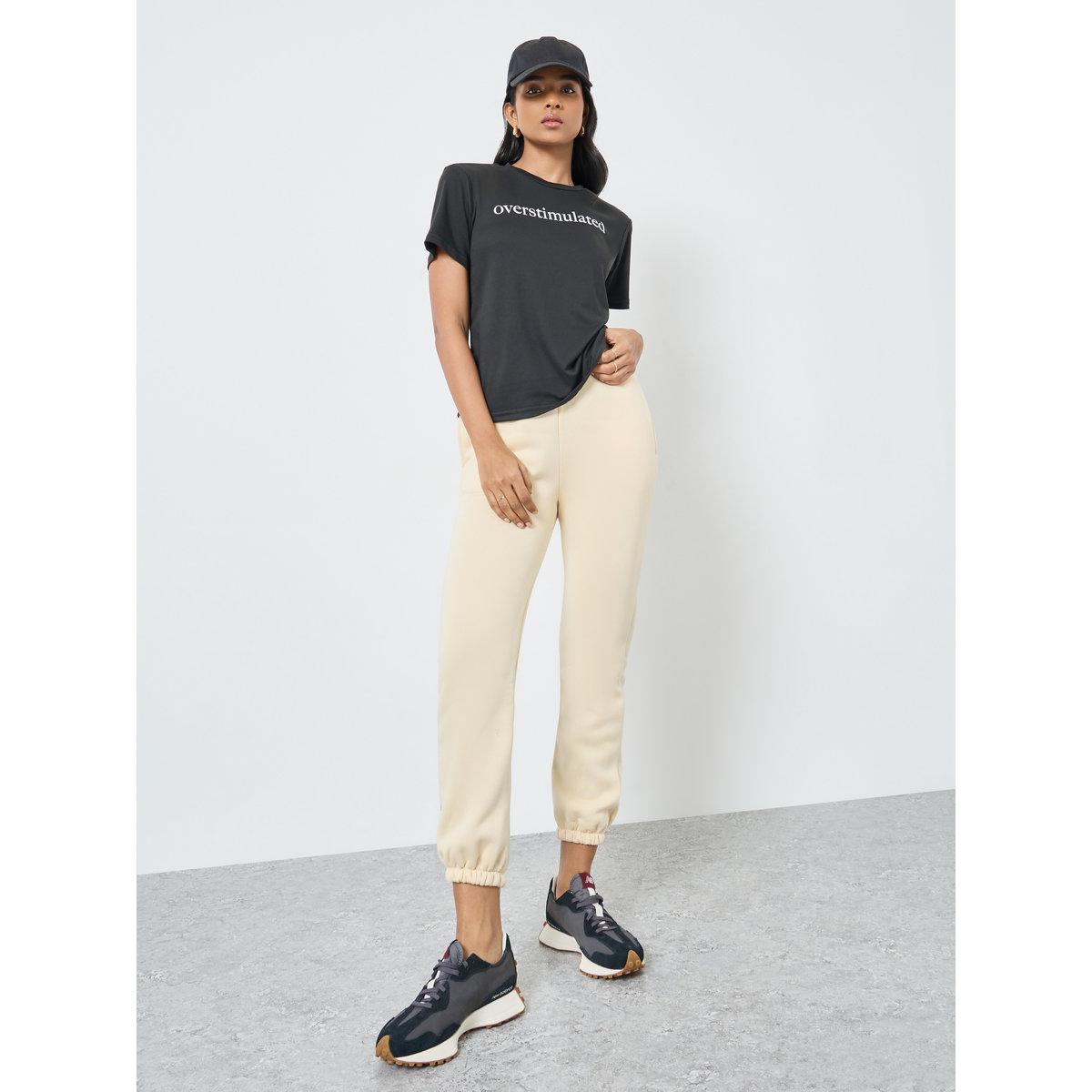 Styli Women Black Slogan Print T-Shirt-women-clothing-tshirts-image-2