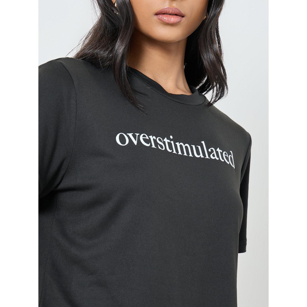 Styli Women Black Slogan Print T-Shirt-women-clothing-tshirts-image-3