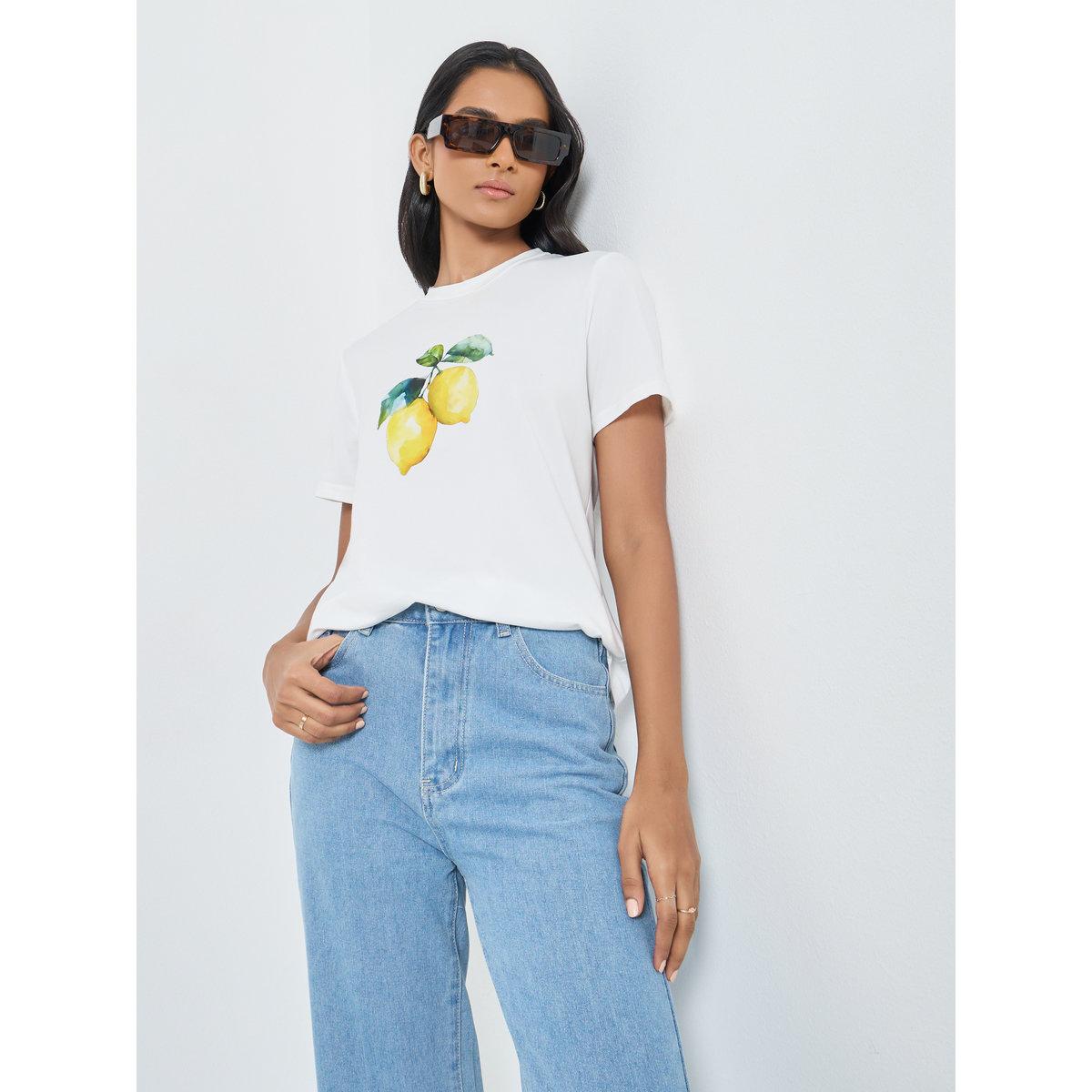 Styli Women Lemon Graphic Print T-Shirt-women-clothing-tshirts-image-1