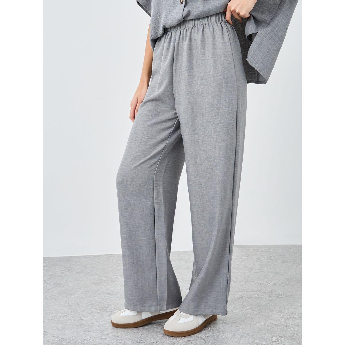 Styli Women Grey Relaxed Fit Shirt and Trouser Modest Set-women-arabicclothing-sets-image-5