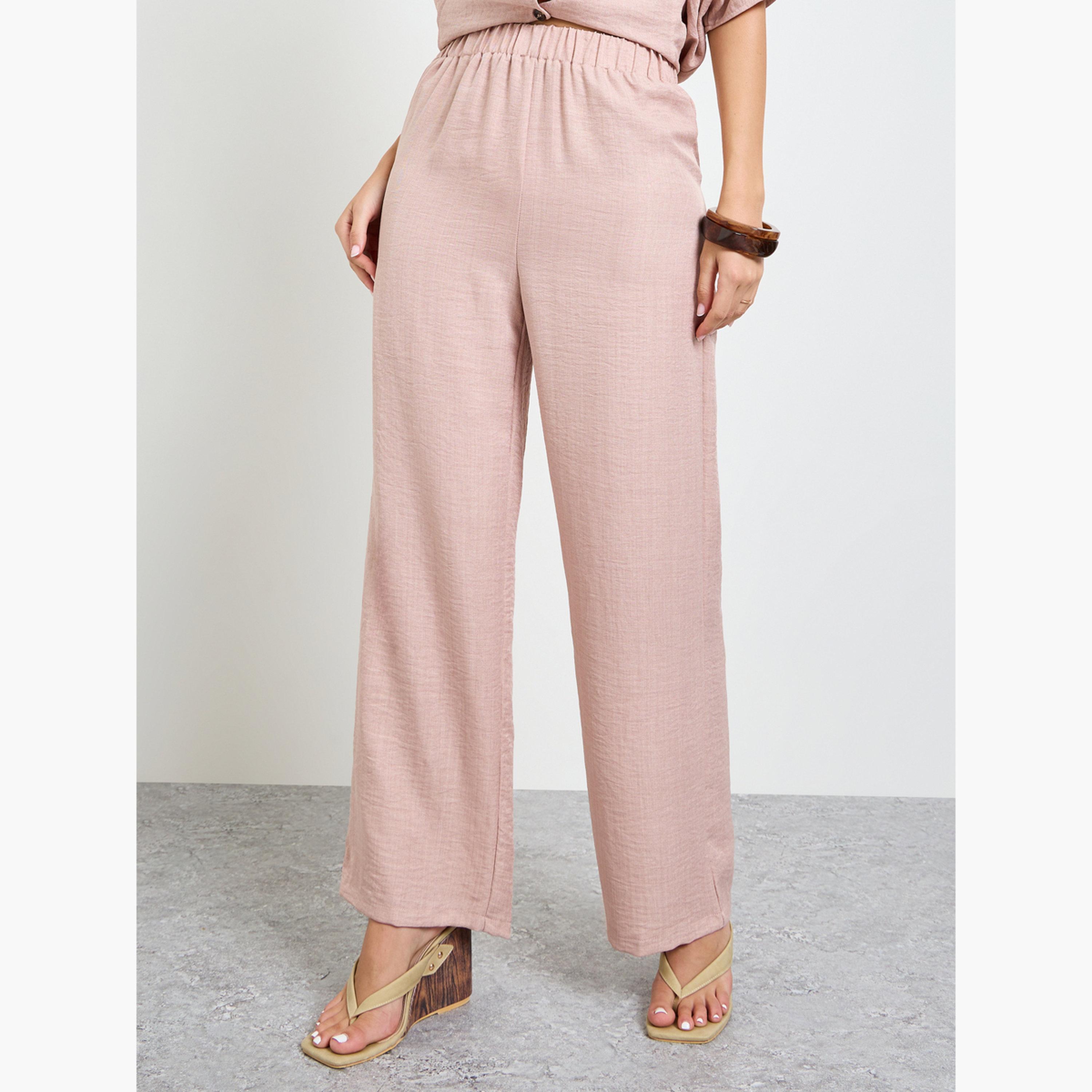 Amirah X Styli Light Pink Relaxed Fit Shirt and Trouser Modest Set-women-clothing-coordsets-image-5