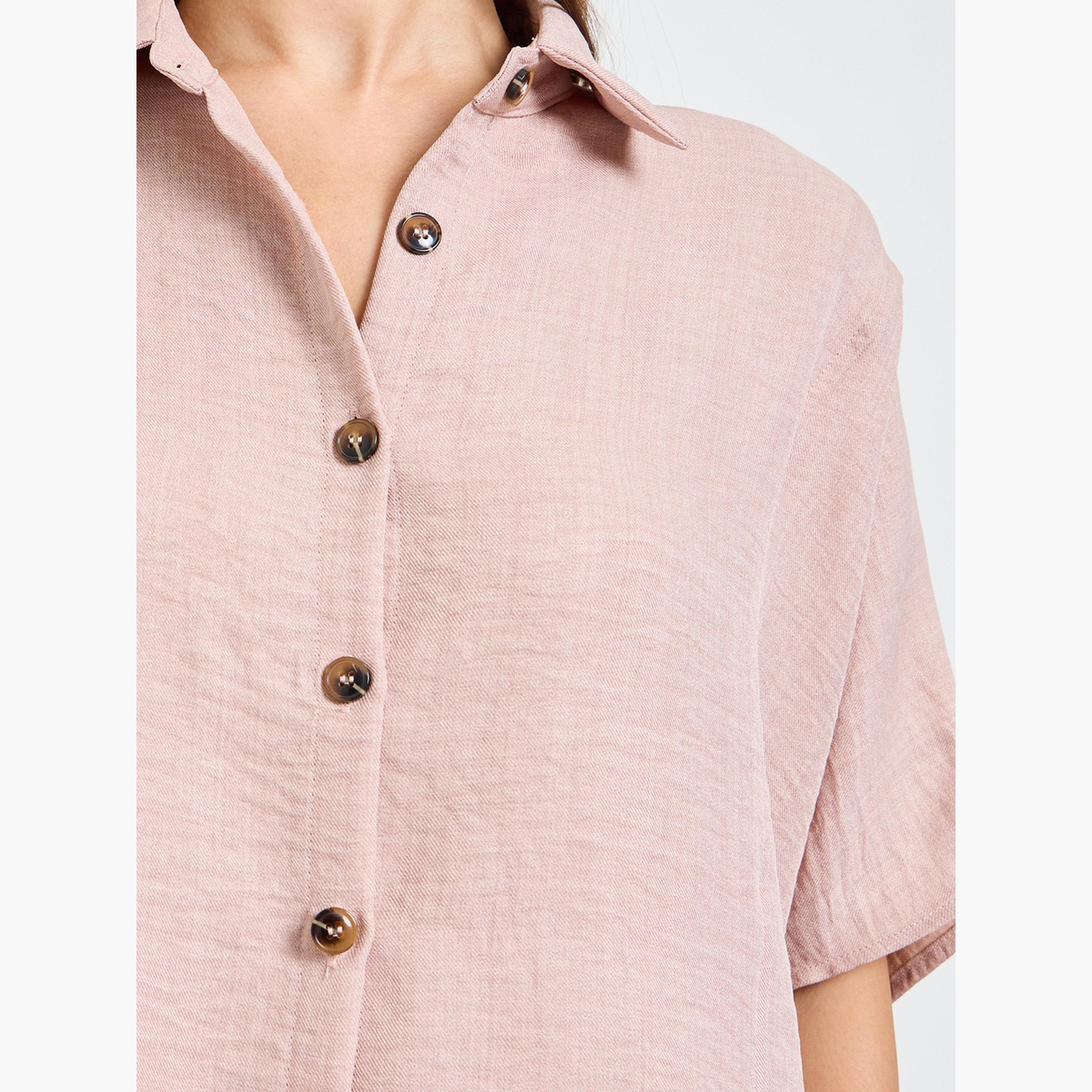 Amirah X Styli Light Pink Relaxed Fit Shirt and Trouser Modest Set-women-clothing-coordsets-image-6