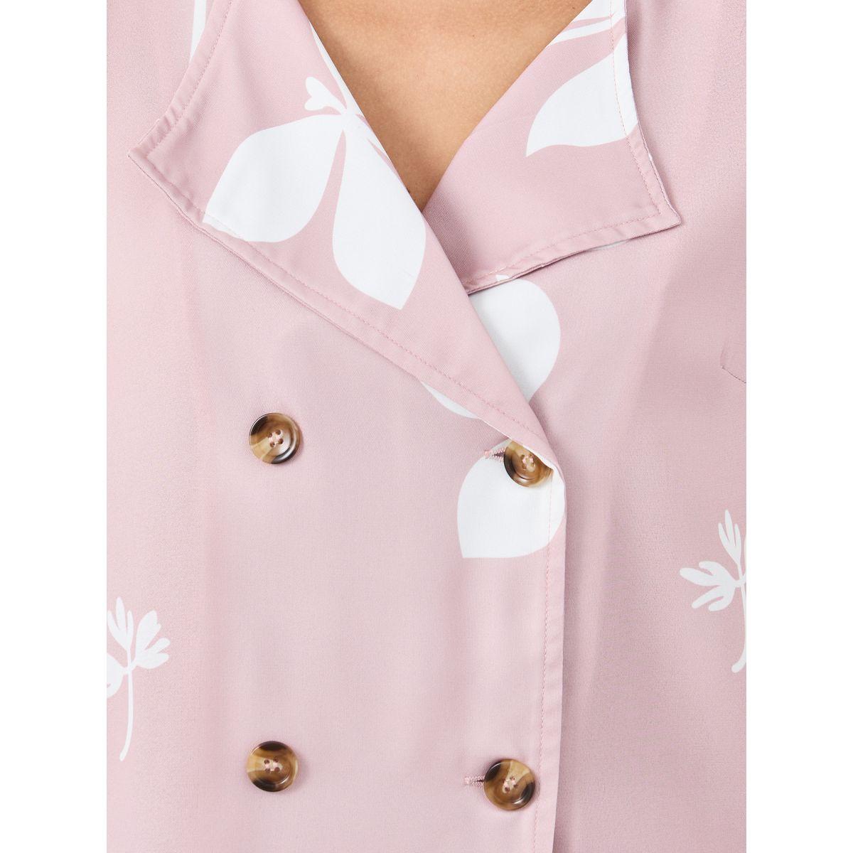 Styli Pink Floral Print Collared Shirt and Trouser Modest Set-women-arabicclothing-sets-image-3