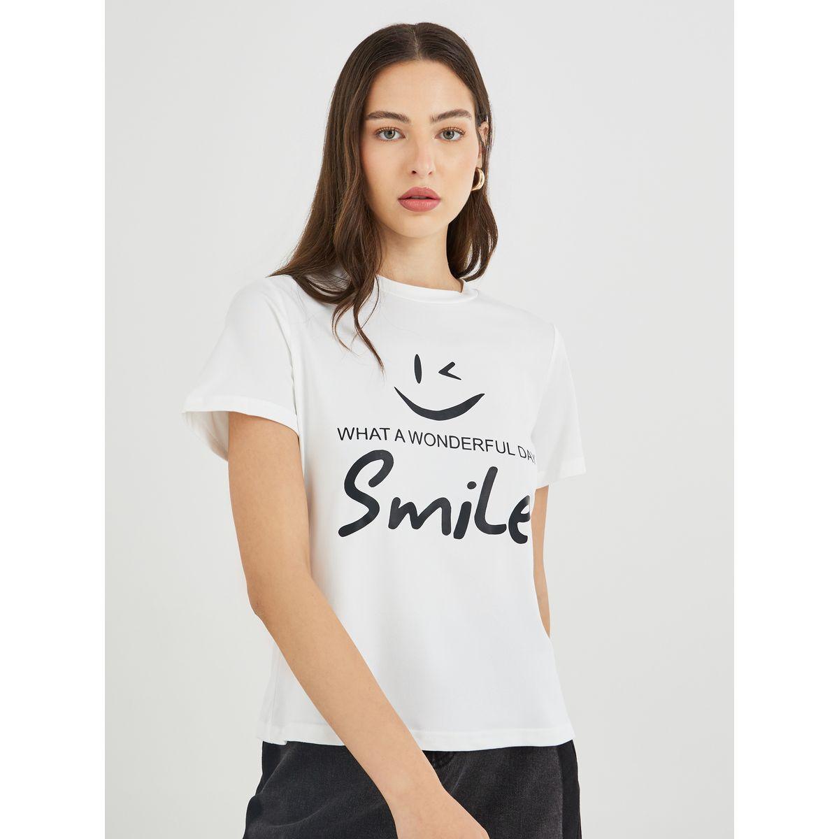 Styli Slogan Print Round Neck Short Sleeve T-Shirt-women-clothing-tshirts-image-3